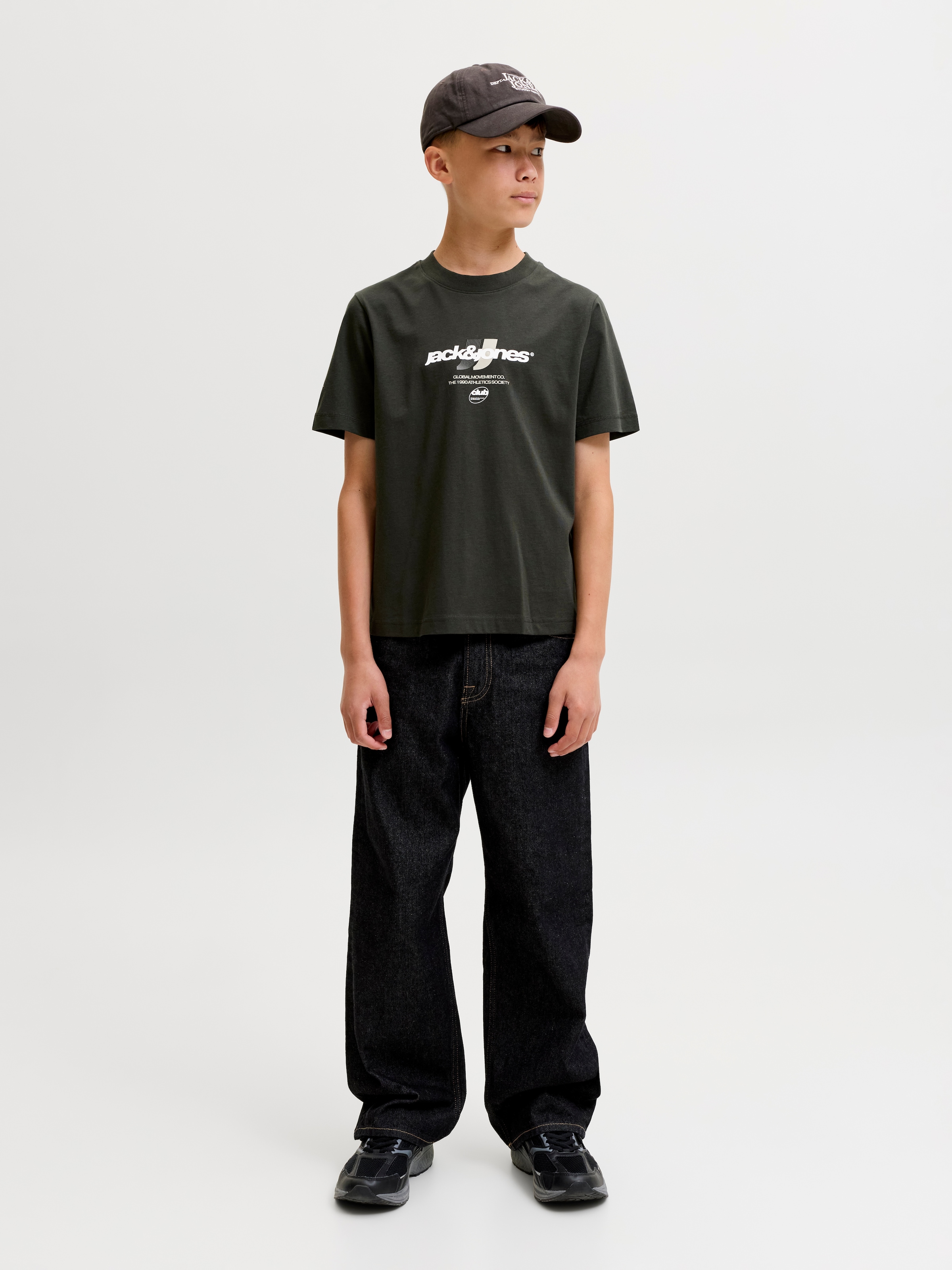 Jack & Jones Junior Rundhalsshirt »JCOCLUB GRAPHIC FRONT PRINT TEE SS JNR« Baumwolle, regular fit