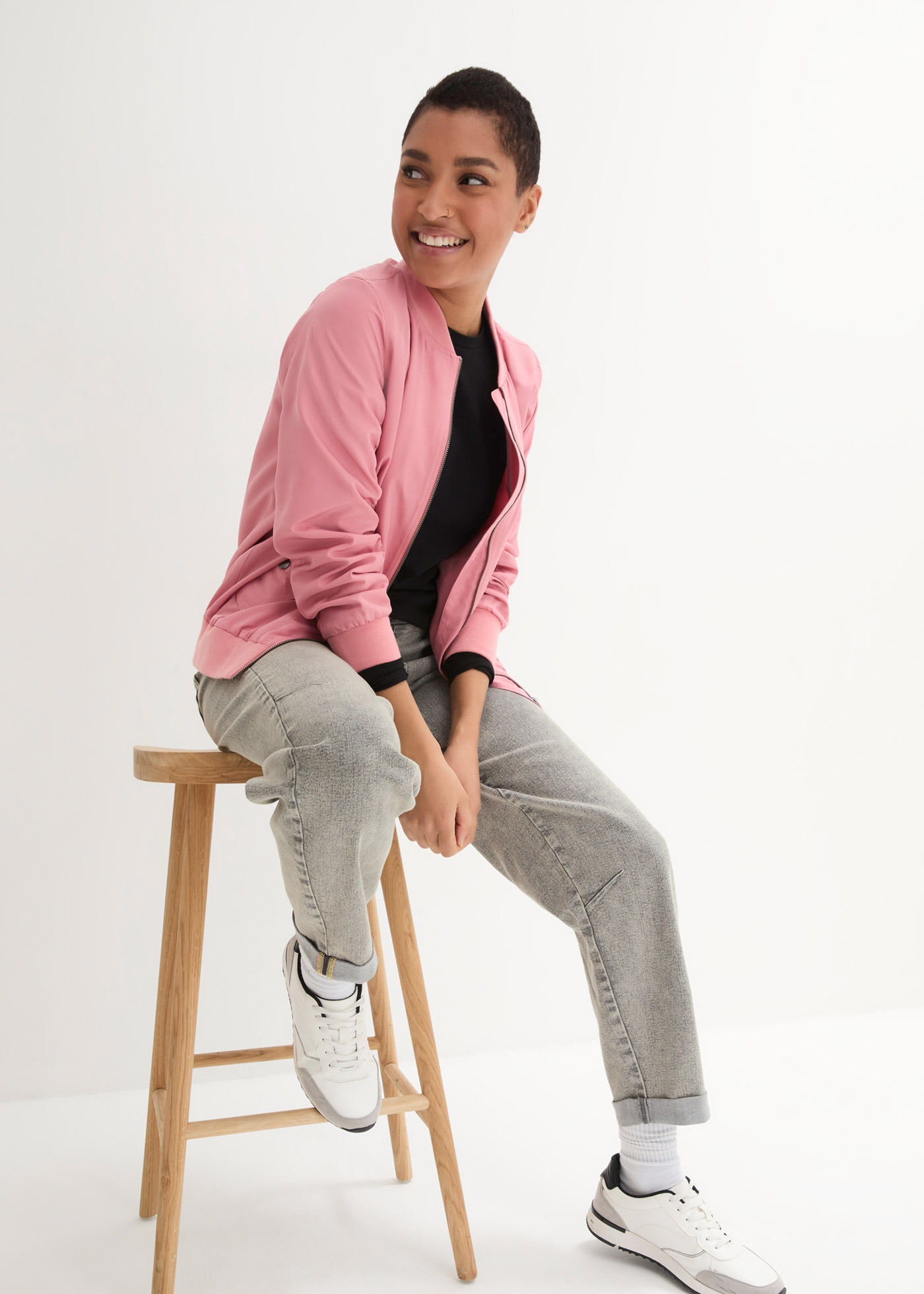 bonprix 1100000002199 jambe large, coupe loose fit, ceinture arrière élastique confortable