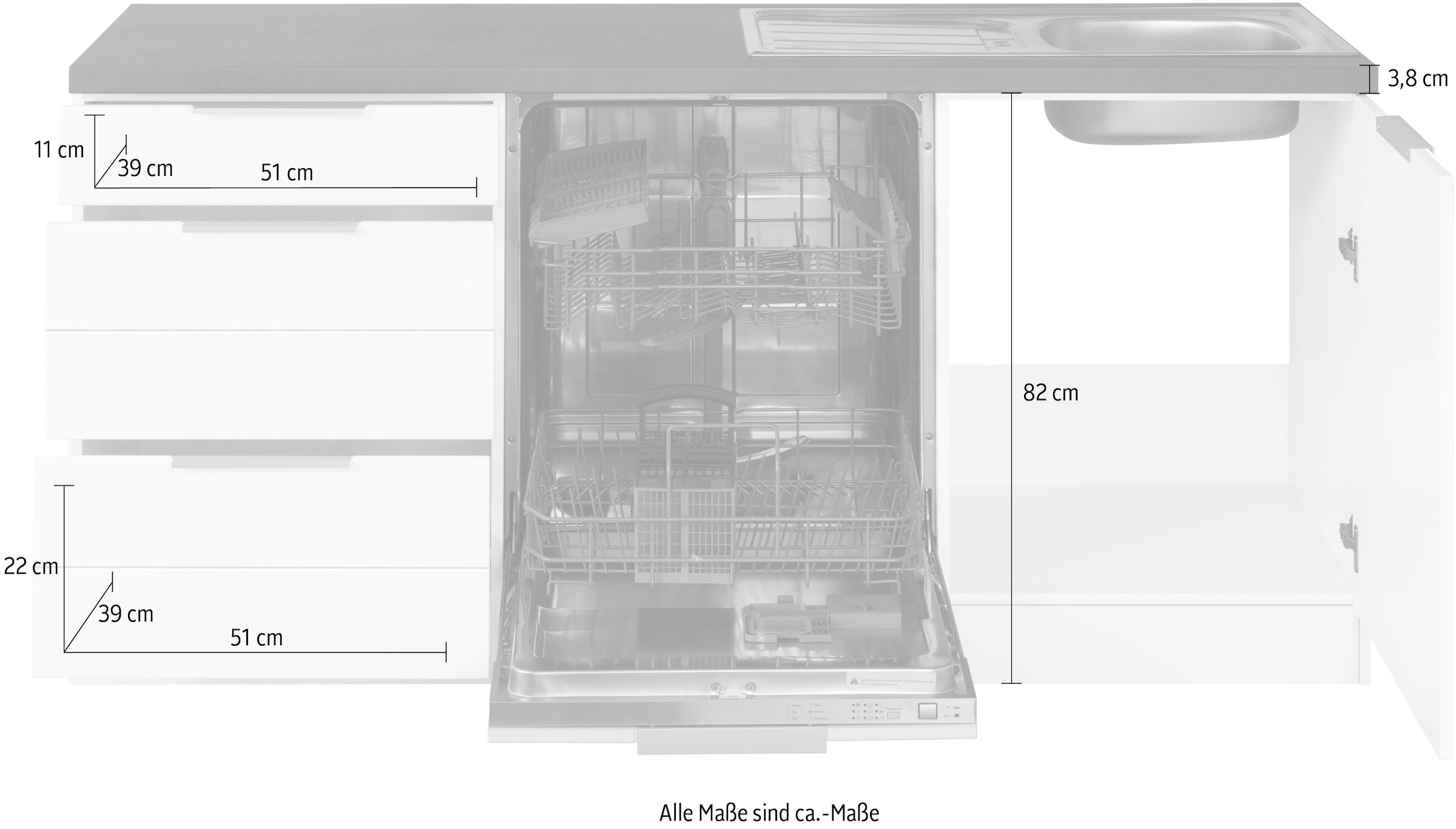 KOCHSTATION Winkelküche »KS-Luhe« Stellbreite 240x330 cm, wahlweise mit oder ohne E-Geräten, MDF-Fronten