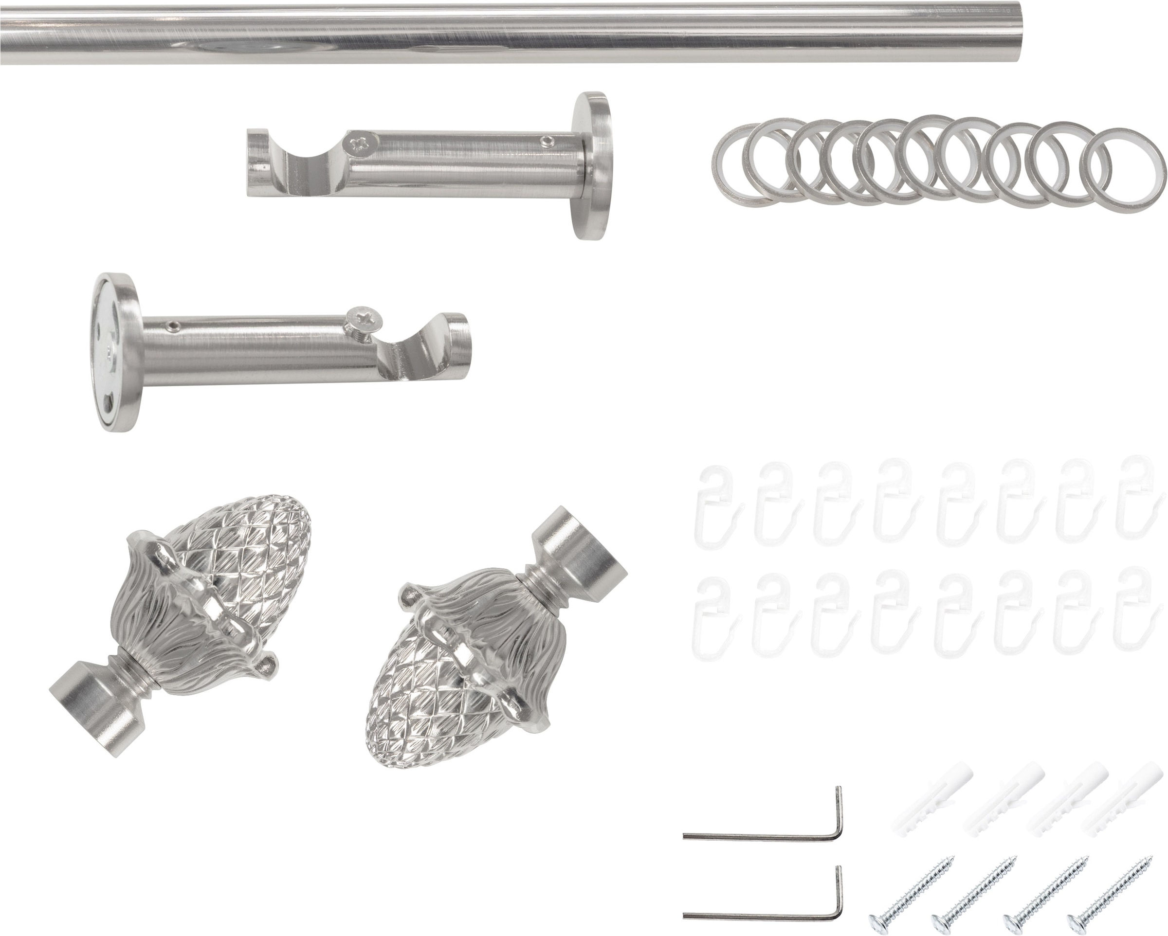 SN DECO GROUP Gardinenstange Ø 19 mm 1 läufig-läufig Fixmass;kürzbar