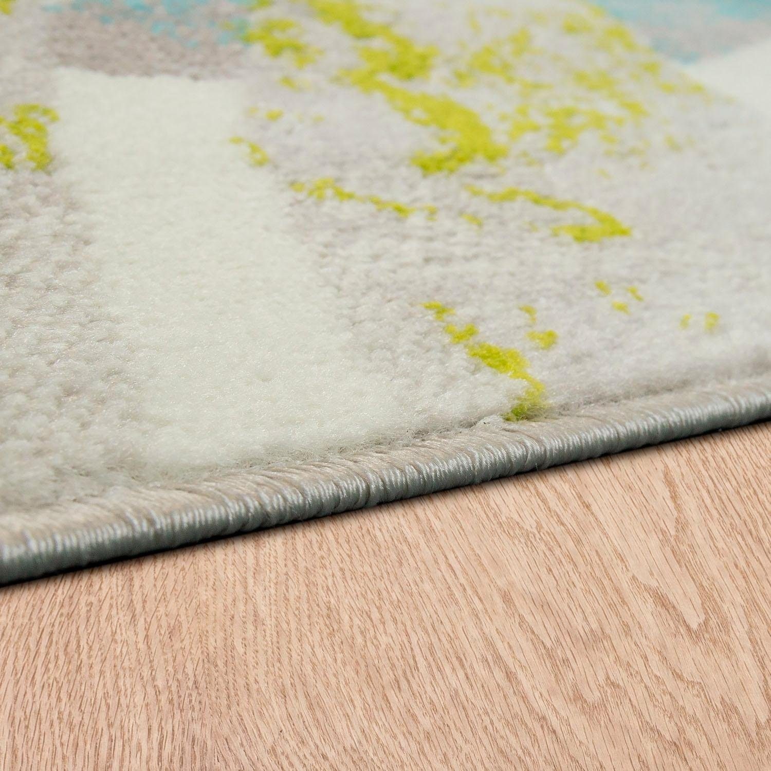 Paco Home Teppich »Metro 162« rechteckig 12 mm Höhe Kurzflor, Motiv Blätter, ideal im Wohnzimmer & Schlafzimmer