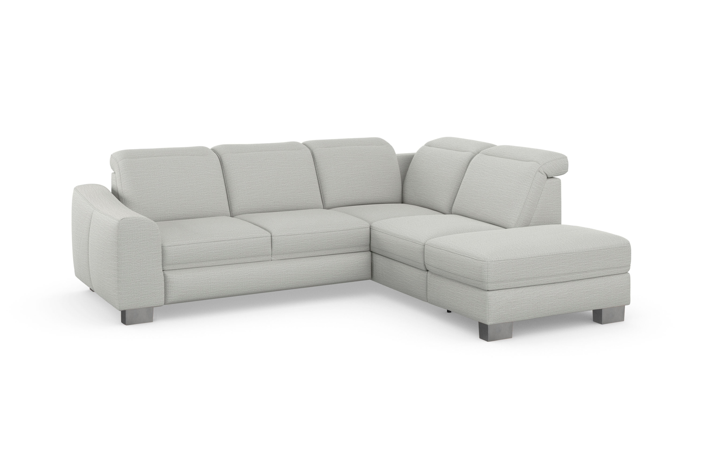 sit&more Canapé d'angle »Dundee L-Form« mit Federkern und Edelstahlfüssen, wahlweise mit Kopfteilverstellung