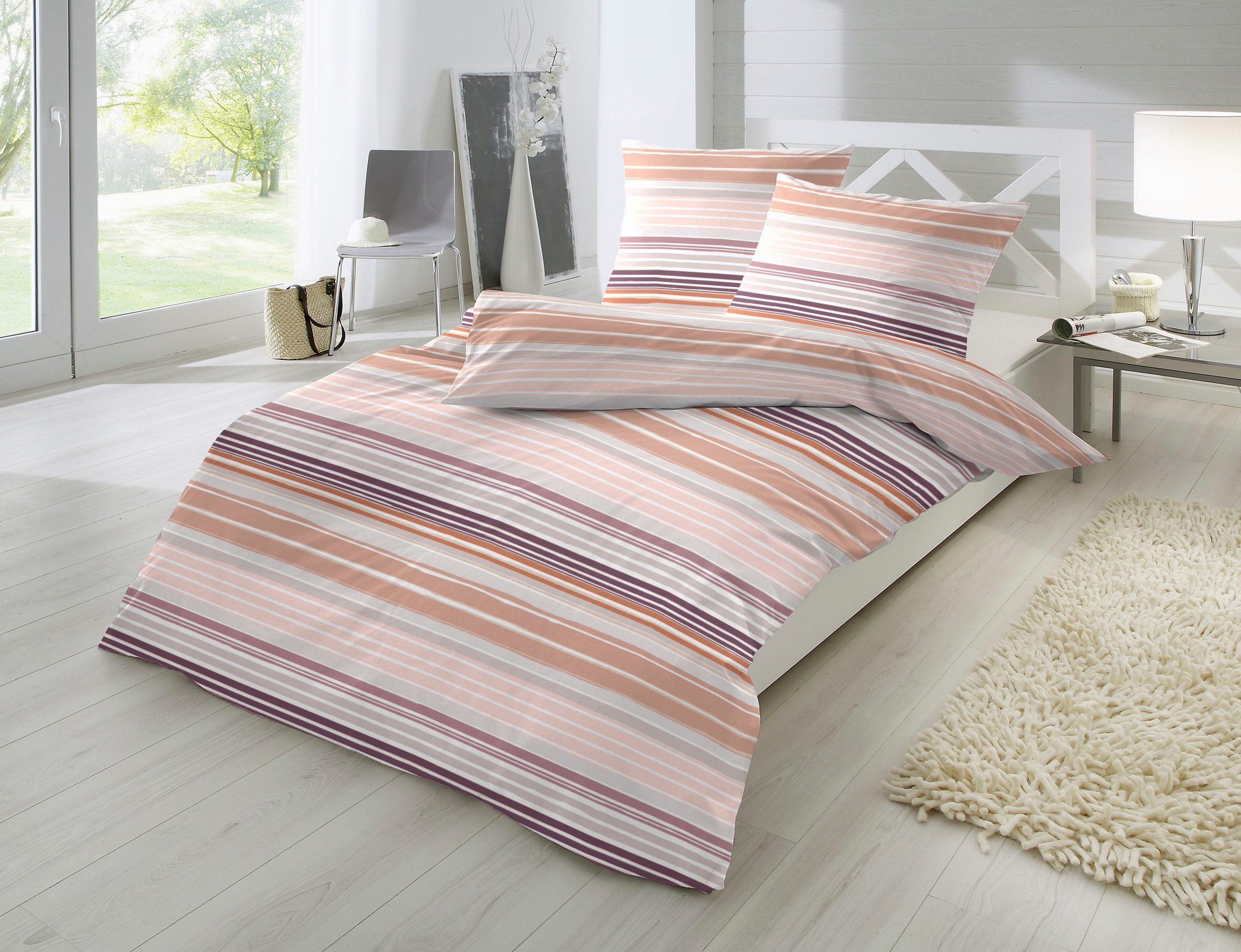 Primera Bettwäsche »Wavy Stripe« 2 Stk. mit modernen Streifen in frischen Farben