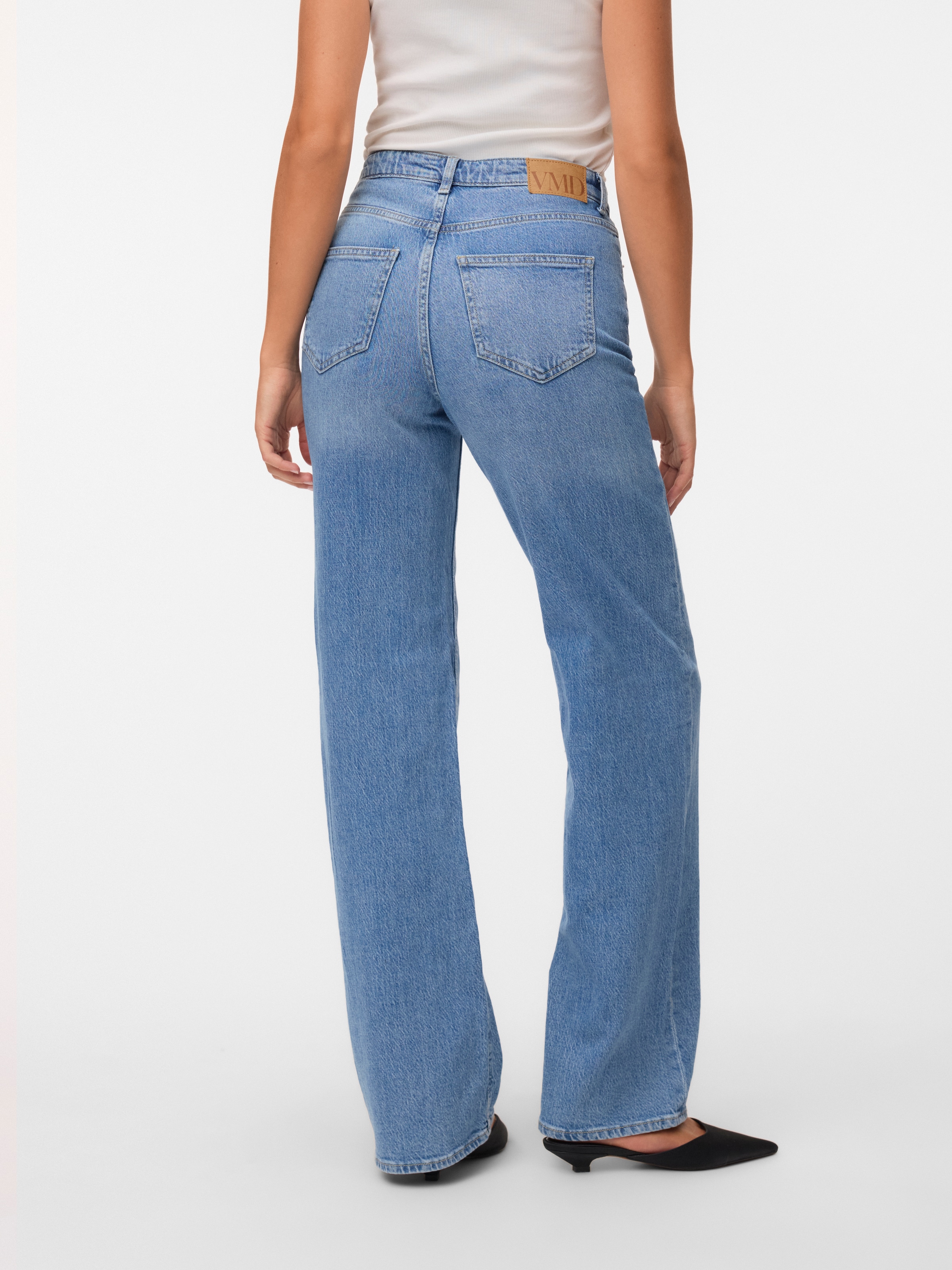 Vero Moda Jeans taille haute »VMTESSA HR WIDE JEANS RA3065 GA NOOS« mélange de coton, taille haute, coupe large