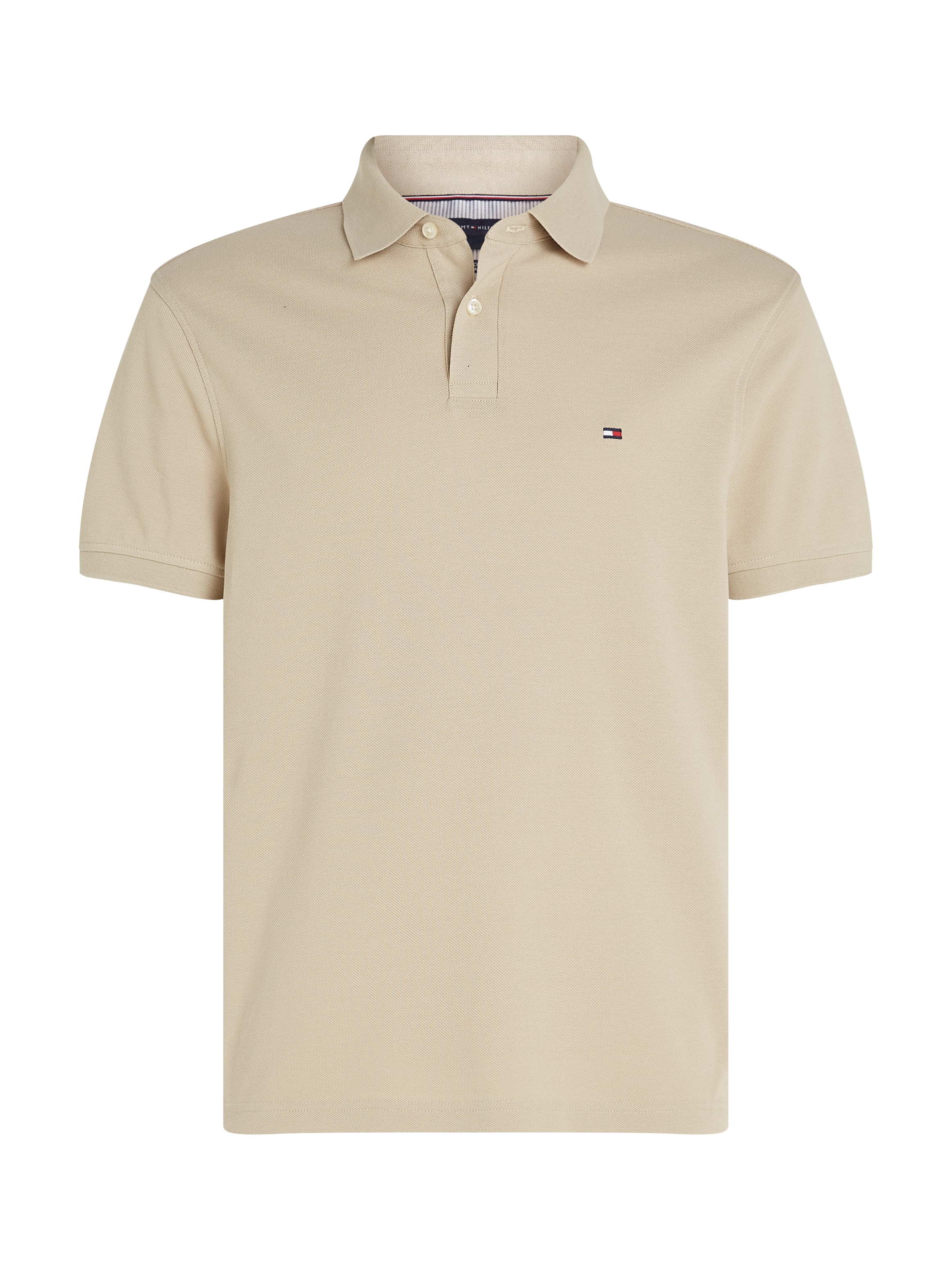 Tommy Hilfiger Polo »1985 REGULAR POLO mit Kontraststreifen und Knopfleiste« uni, sportif, coupe régulière, mélange coton, col polo