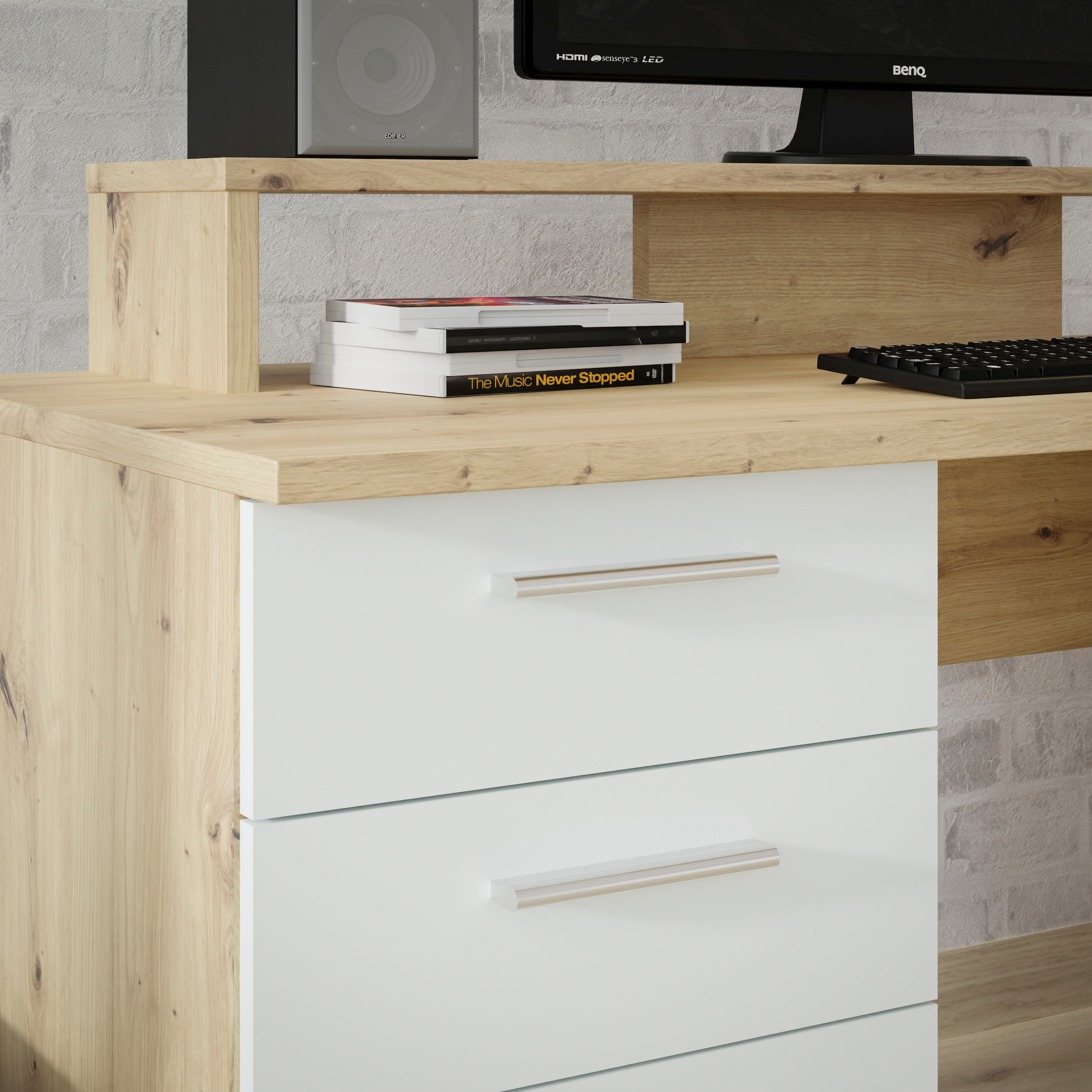 FORTE Bureau »NET160« beaucoup d'espace de rangement, plateau de table supportant jusqu'à 50 kg