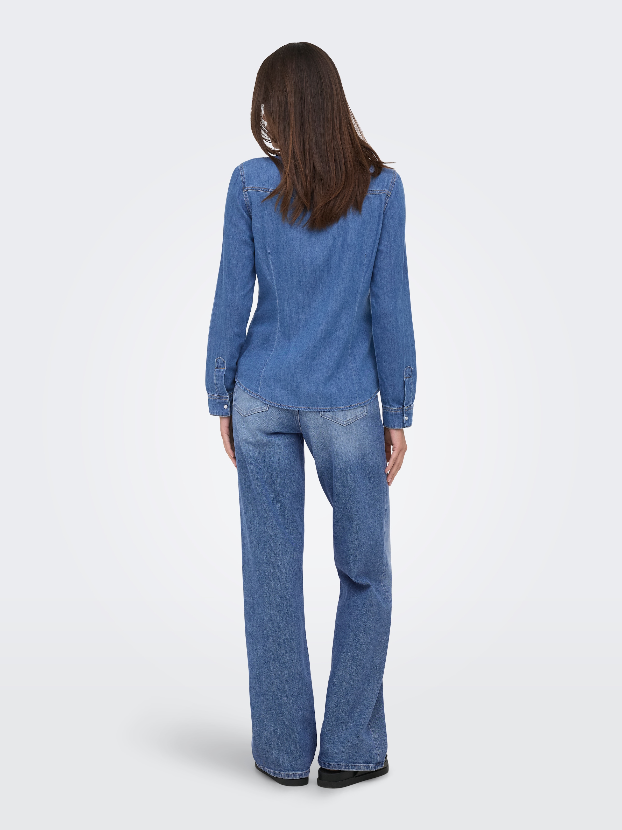 JDY Blouse en jean »JDYSANDIE L/S SHIRT DNM« Coton, denim, coupe slim