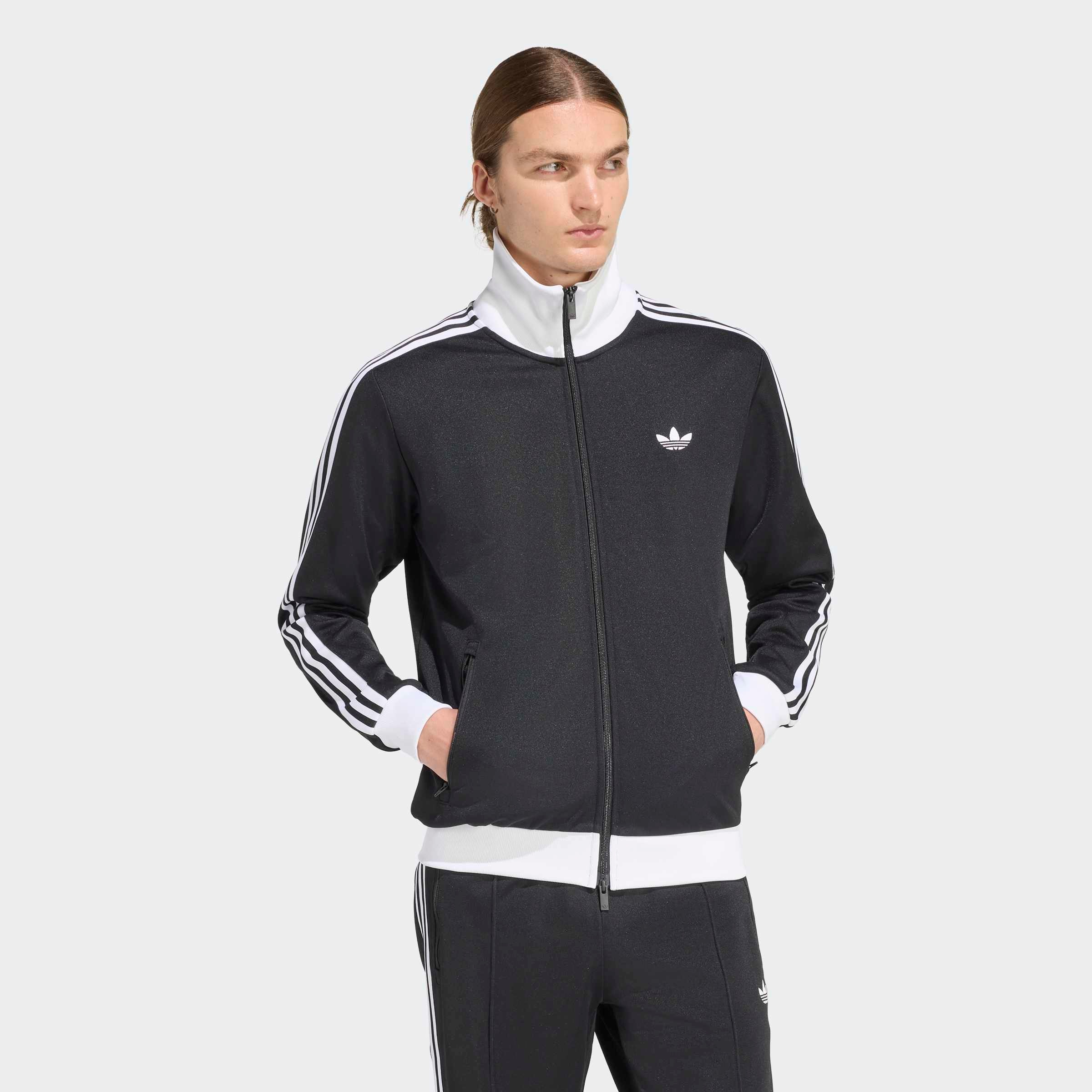 adidas Originals Trainingsjacke »BECKENBAUER TT« mit Rundhalsausschnitt, aus Baumwolle und Polyester, in normaler Länge