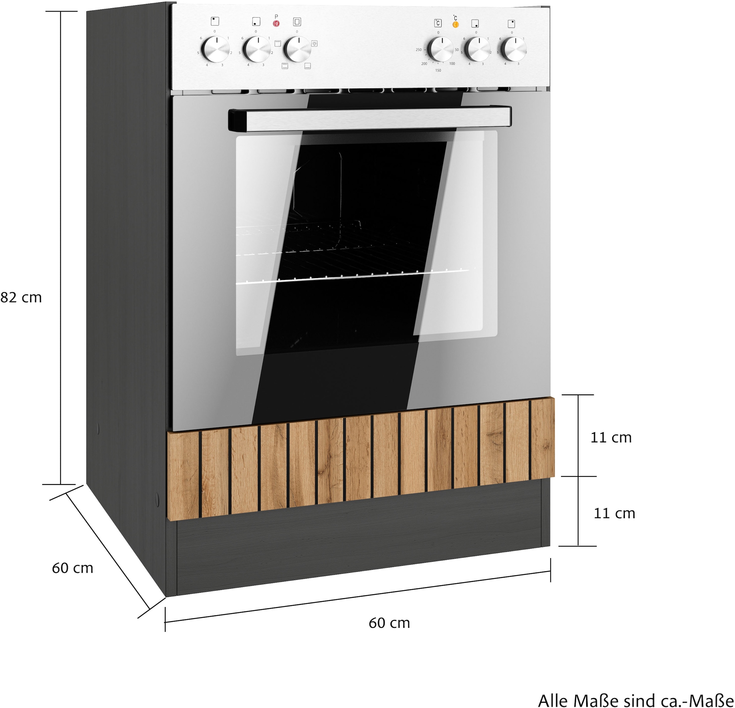 KOCHSTATION Armoire encastrée pour cuisinière »KS-Lagos« largeur 60 cm, compatible avec tous les ensembles de cuisinières standardisés