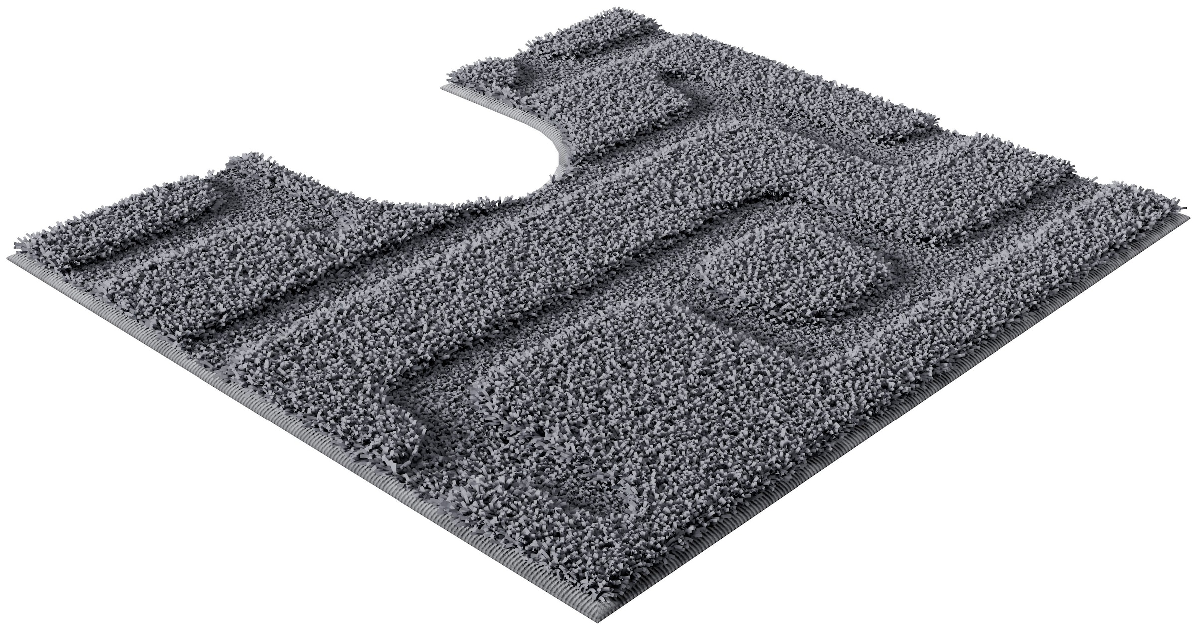 Grund Tapis de bain »Riana, Badvorleger, Badezimmer Teppich, sehr weich« Höhe 20 mm revêtement antidérapant Séchage rapide design moderne avec lignes en structure relief, fabriqué en Europe