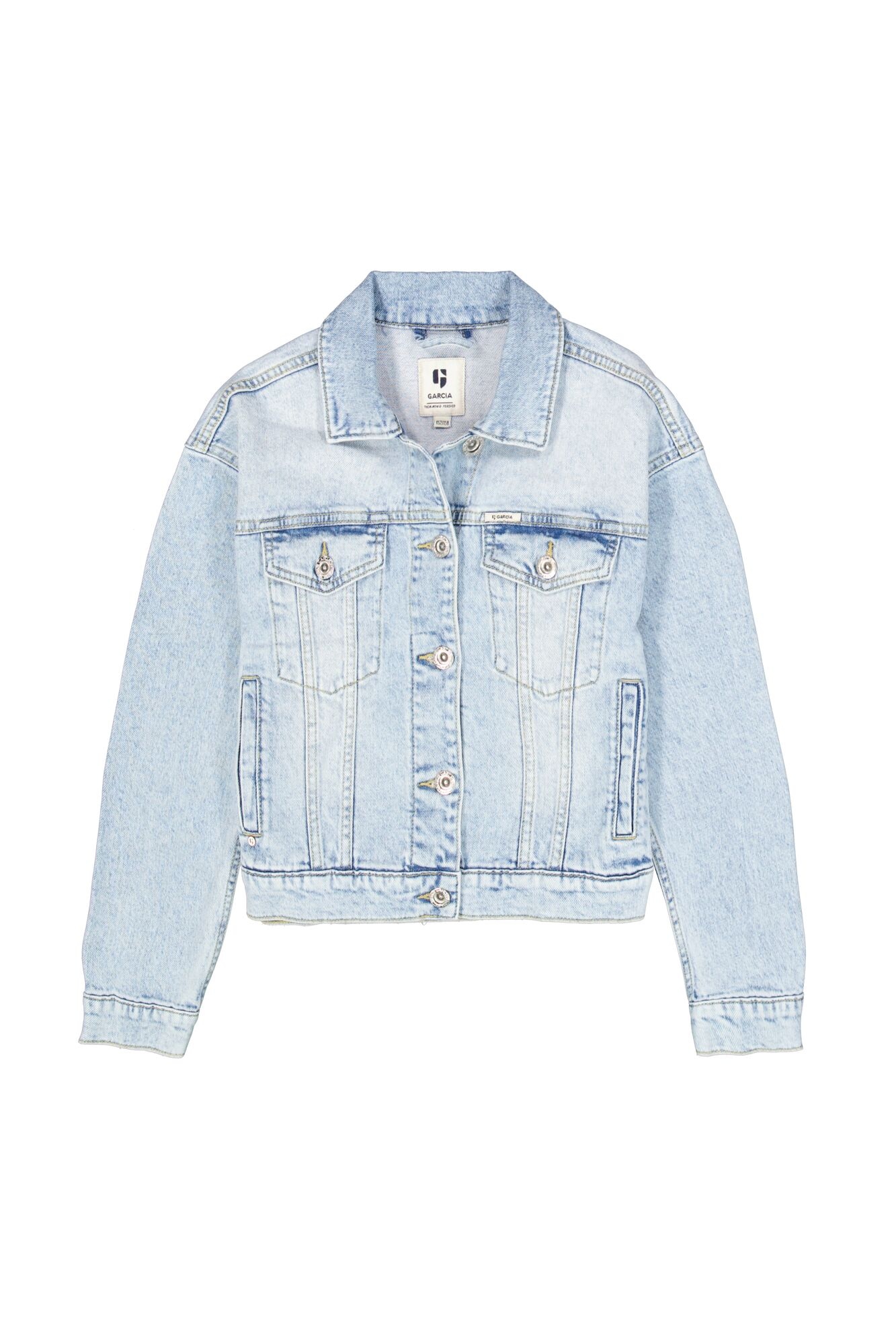 Garcia Veste en jean sans capuche avec stretch et patte de boutonnage