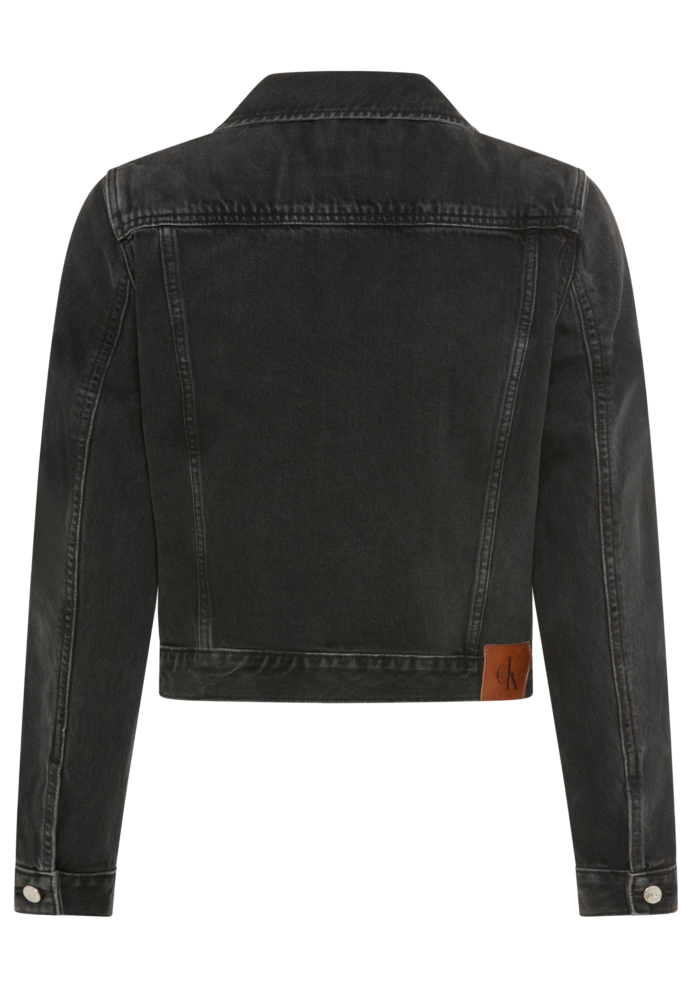 Calvin Klein Jeans Veste en jean »CROP 90S« ohne Kapuze schmale, kurze Passform, used-washed