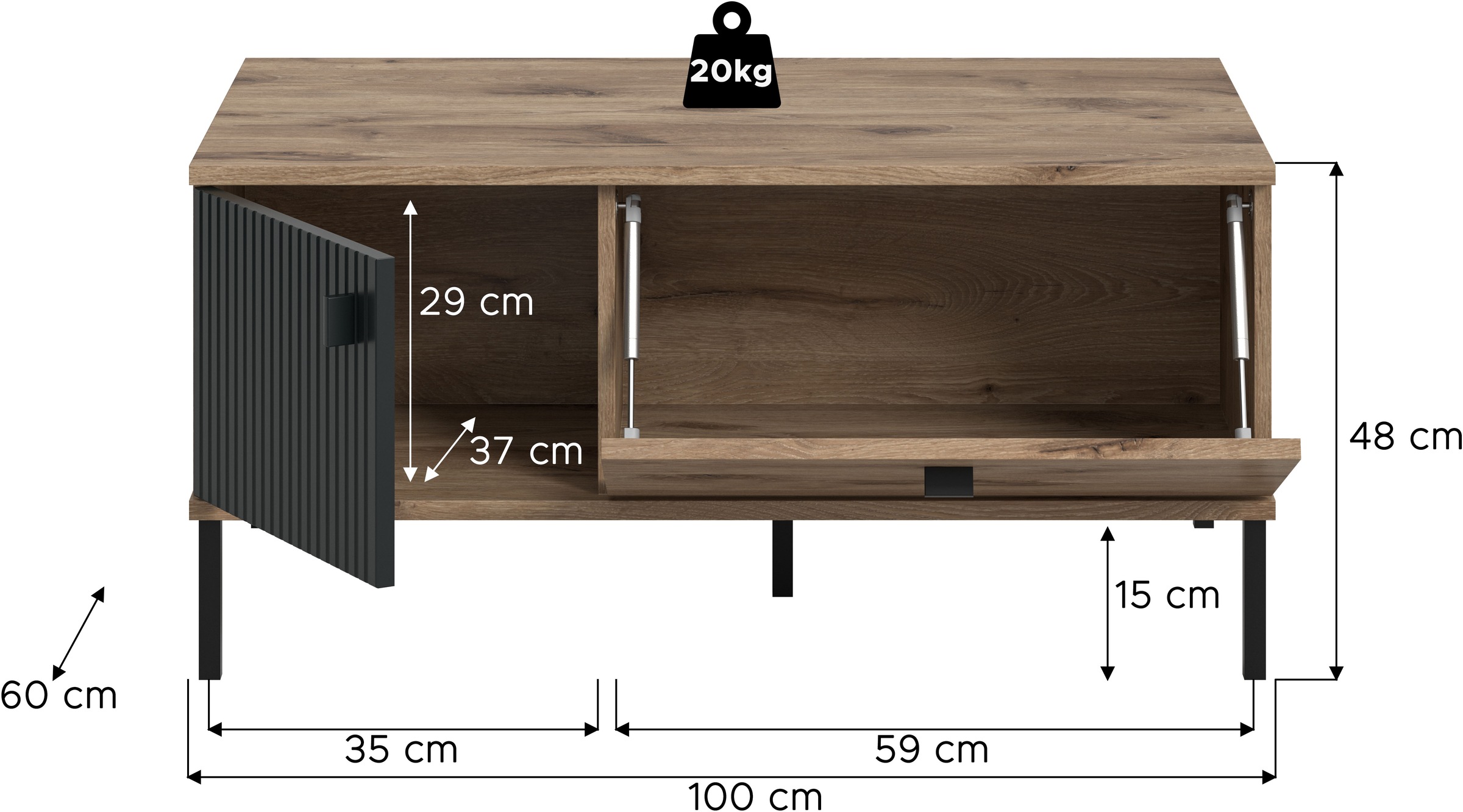 INOSIGN Table basse »TREVERK, Breite: 100 cm« 1 cuis tlg. Table basse, table de salon, table d'appoint, salon