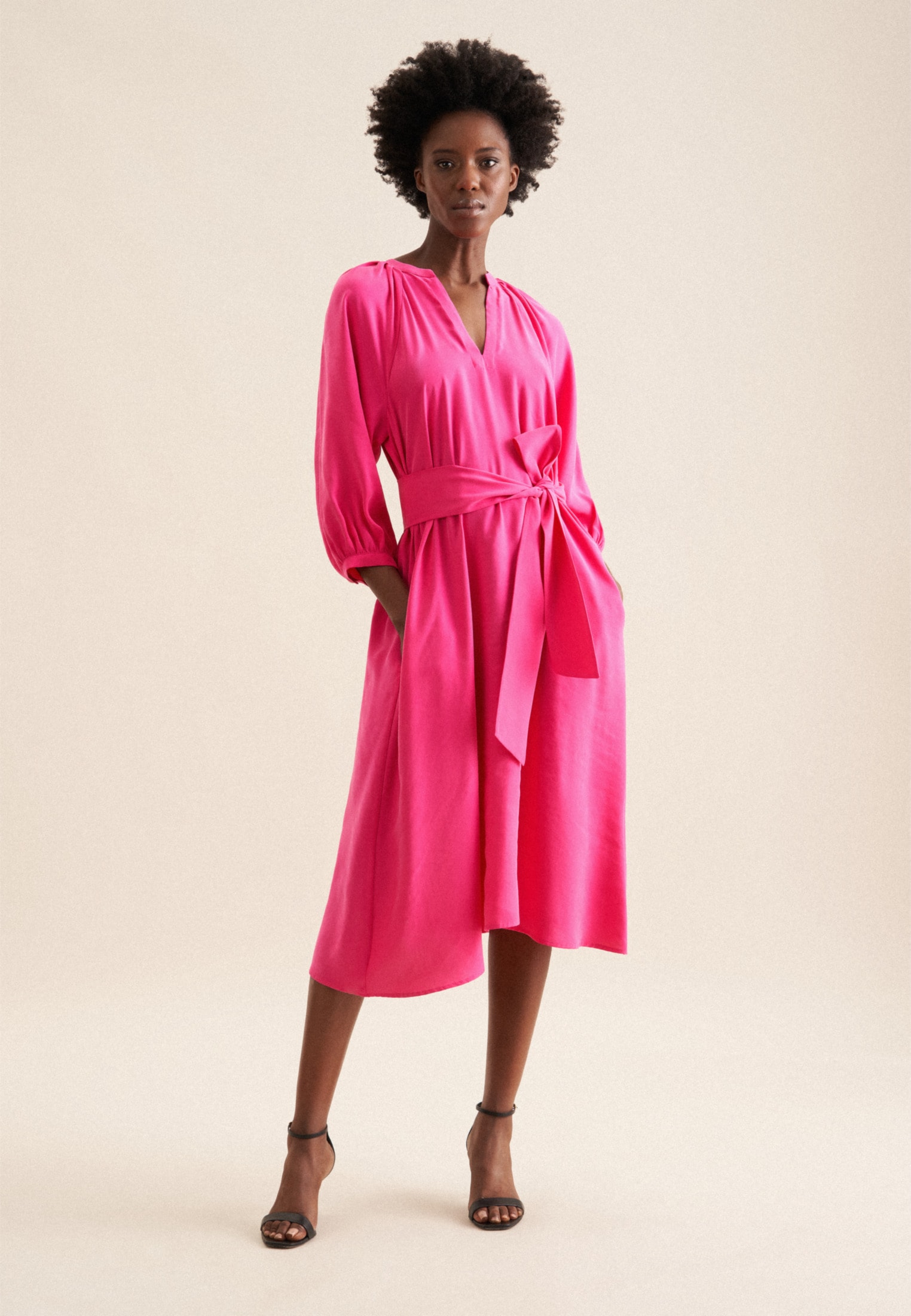 seidensticker Sommerkleid »Schwarze Rose« 3/4 Rundhals Uni