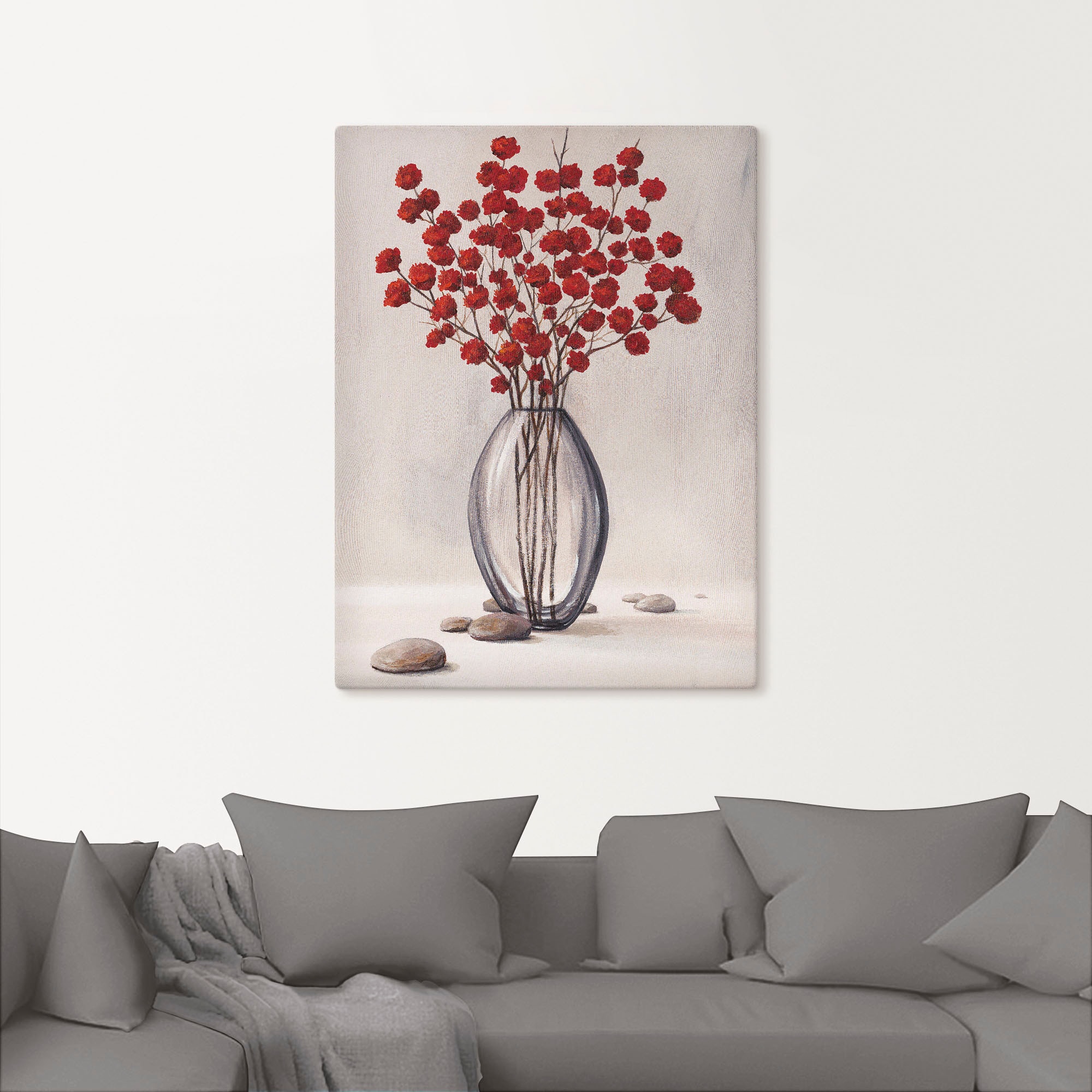 Artland Tableau sur toile »Dekorative rote Herbstblumen« 1 cuis tlg. auf Keilrahmen gespannt