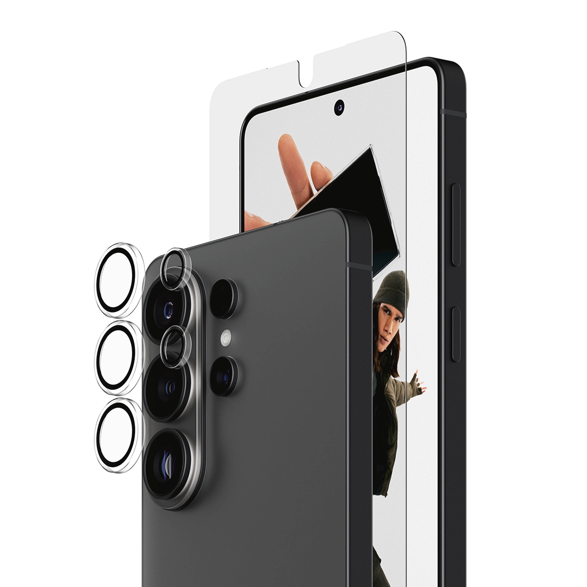 CARE by PanzerGlass Displayschutzglas »2-in-1 Protection Essentials Bundle« für Samsung Galaxy S26 Ultra Displayschutzfolie, Schutzfolie, Kameraschutz, kratz- & stossfest