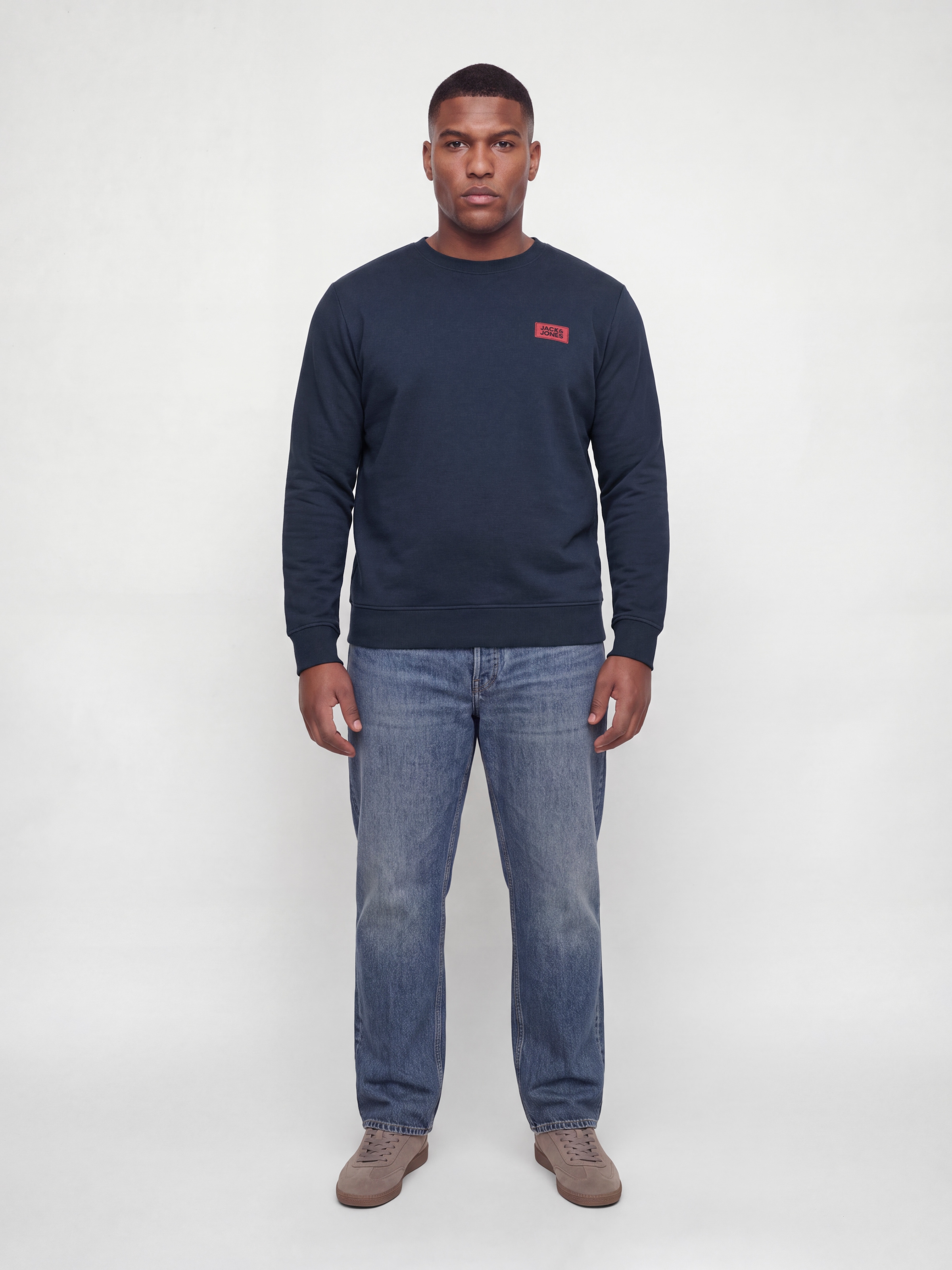 Jack & Jones PlusSize Sweat-shirt »JJRUSH SWEAT CREW NECK PLS«, mélange coton, coupe normale
