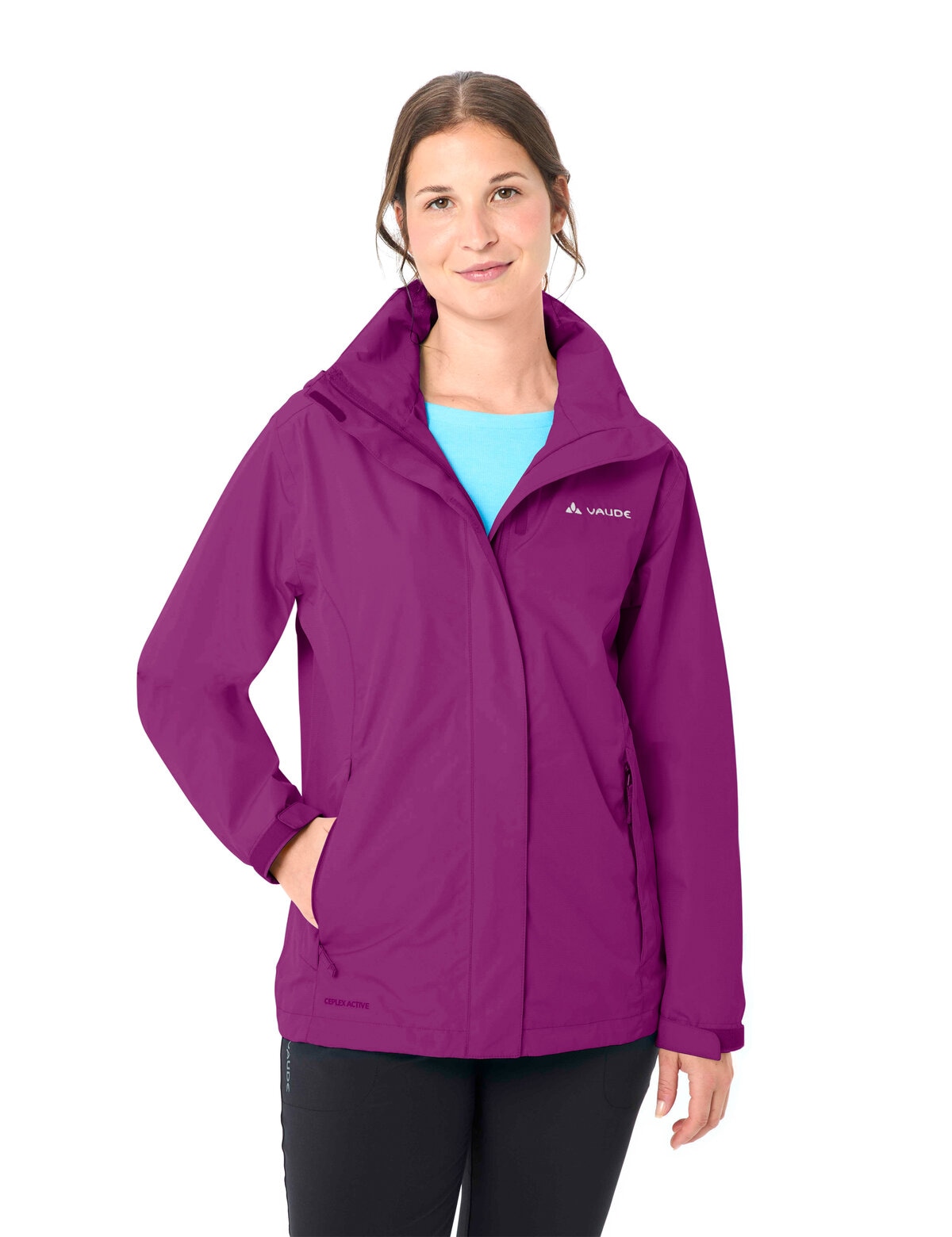 VAUDE Veste d'extérieur »WOMEN'S ESCAPE LIGHT JACKET« mit Kapuze sportlicher Stil, wasserdicht, winddicht, atmungsaktiv, Übergangsjacke