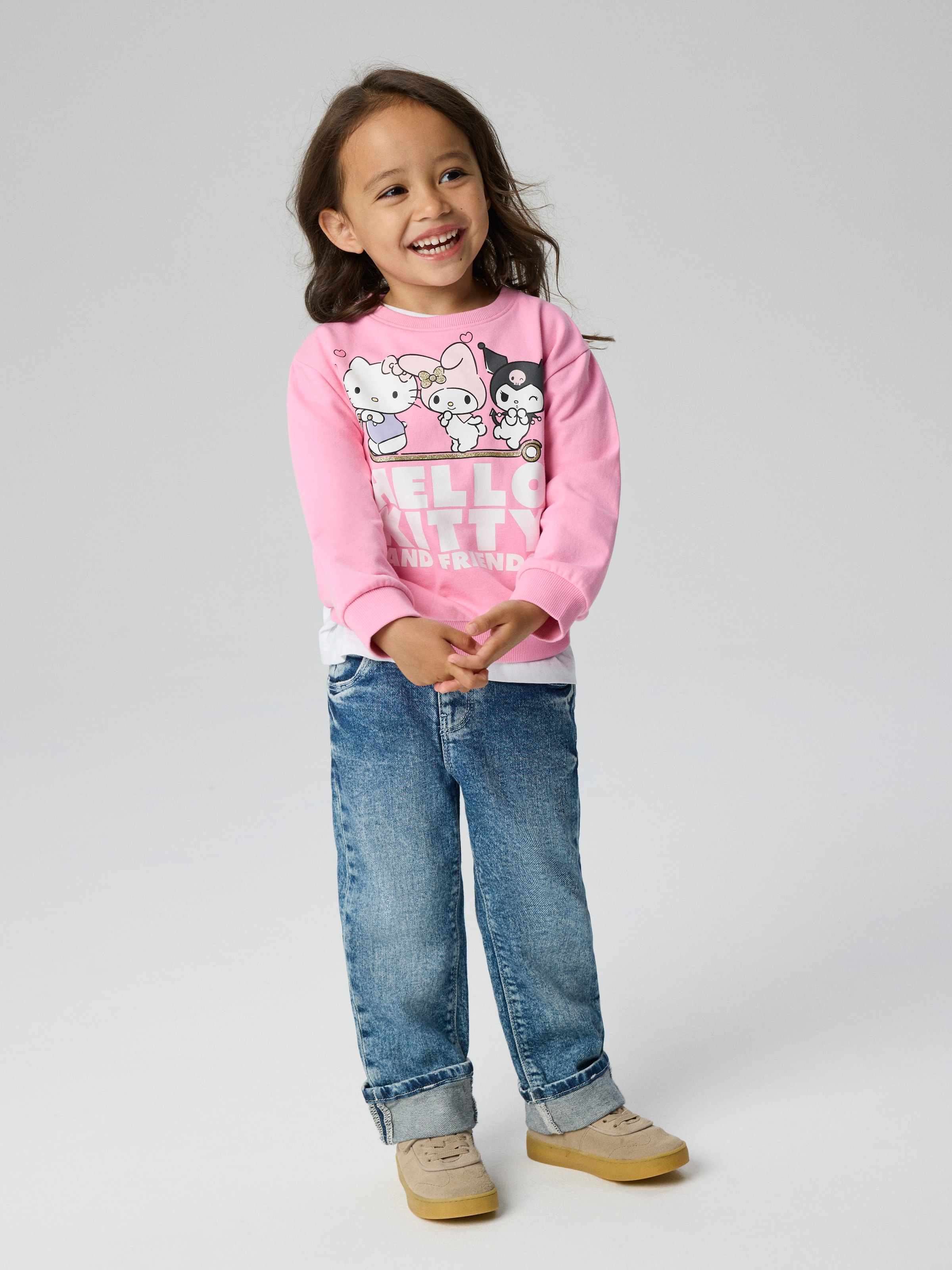 Name It Sweatshirt »NMFABARA HELLOK NREG SWEAT BRU NOOS SKY«, Baumwollmischung, regular fit
