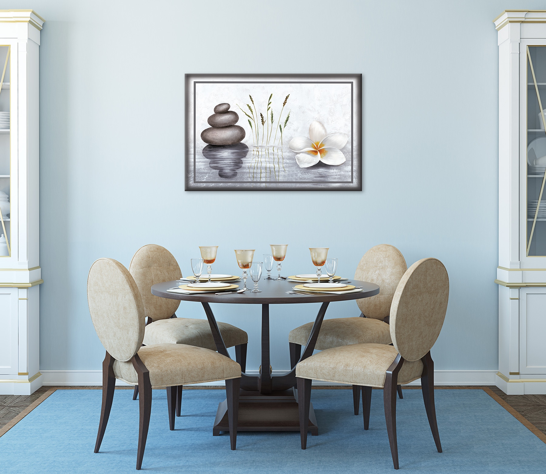 Bönninghoff Leinwandbild »Wandbild WELLNESS ZEN 60x90 cm – Leinwandbild Keilrahmen Deko modern« Spa Bilder | Stein | Zen 1 Stk. tlg. auf Keilrahmen gespannt