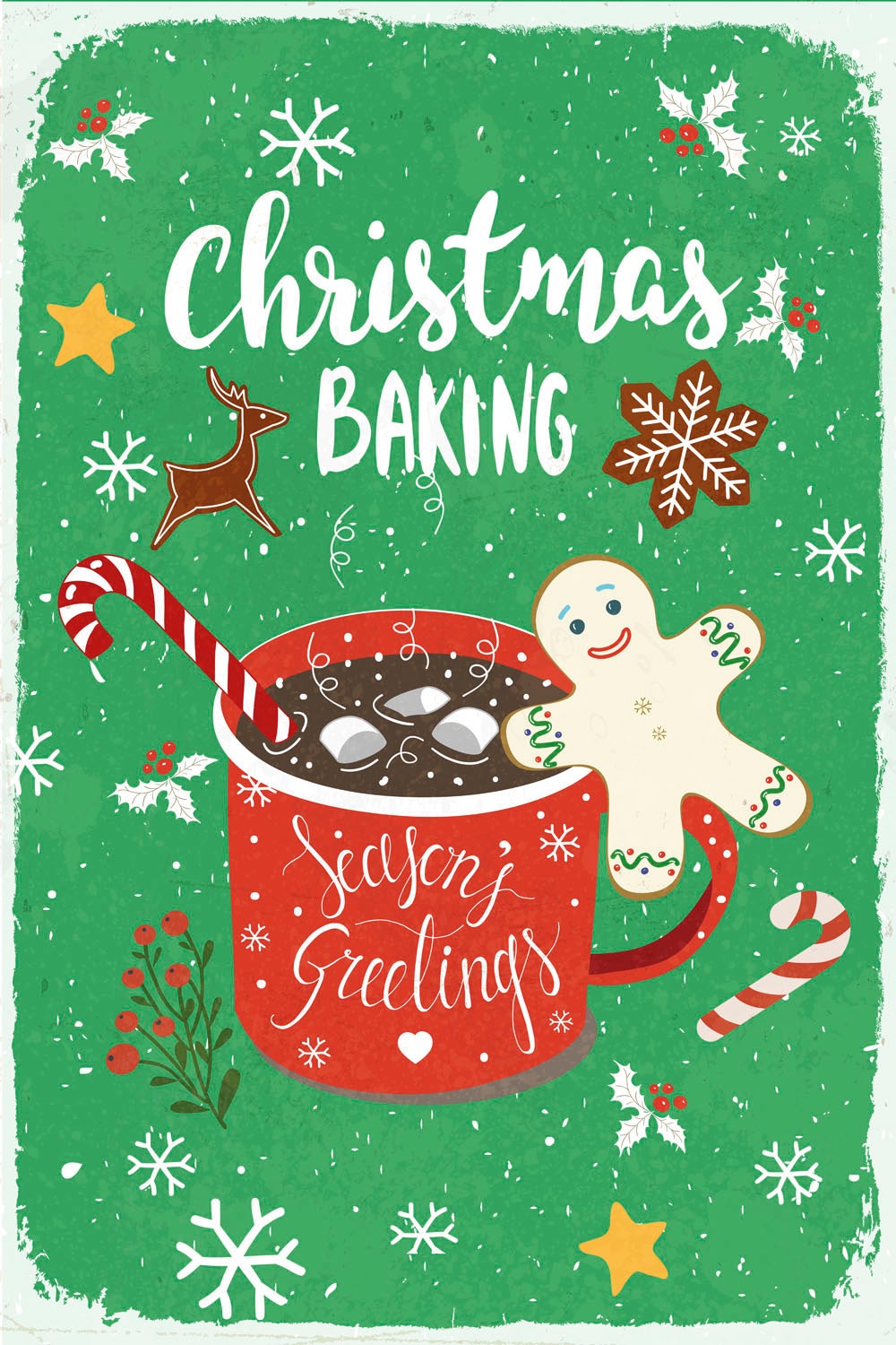queence Metallbild »Christmas Baking« Schriftzug | Schriftzüge | Weihnachten 1 Stk. tlg. Stahlschilder