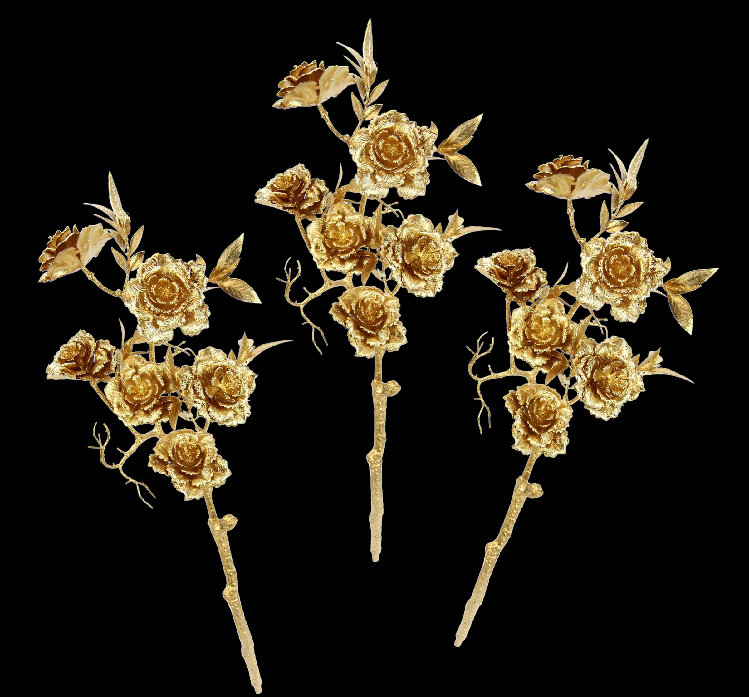 I.GE.A. Kunstblume »Rose« Kunstrose, Rosenzweig, 3er Set