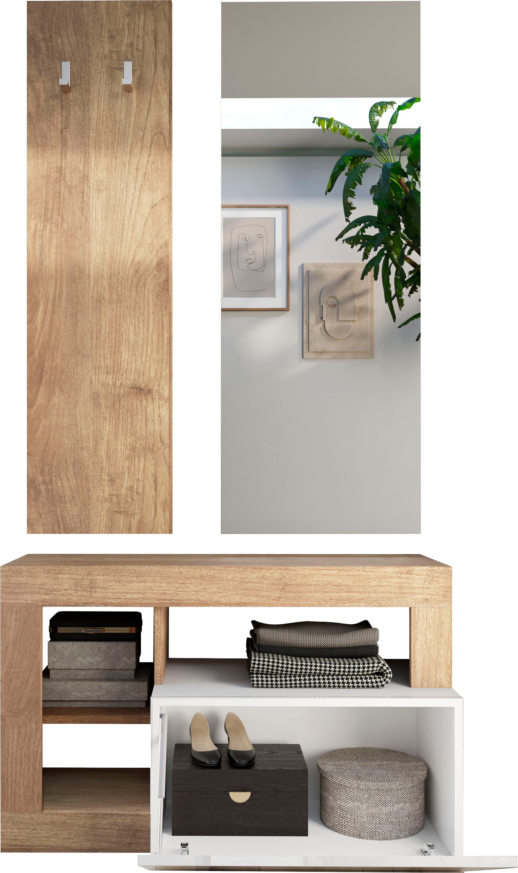 Home affaire Garderobenschrank »Hamburg, Breite 91 cm« mit 1 Klappe