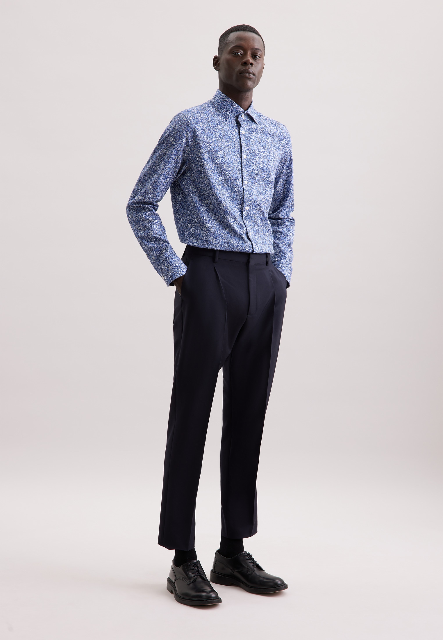 seidensticker Businesshemd »Schwarze Rose« X-Slim 1/1 Kentkragen Paisley