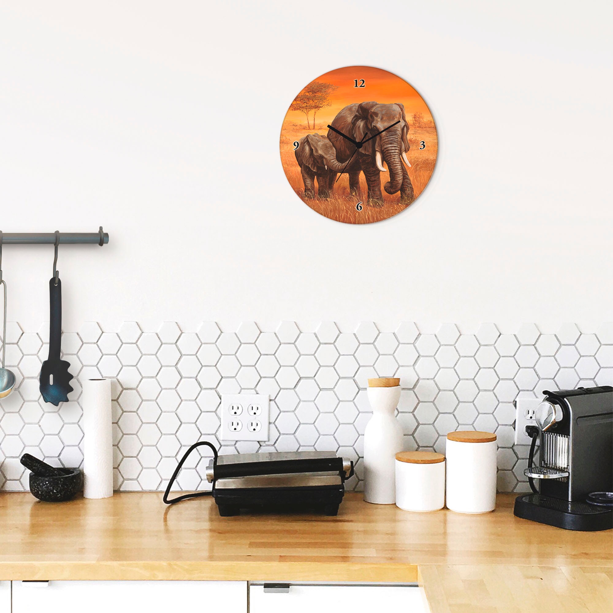 Artland Horloge murale »Elefanten« wahlweise mit Quarz- oder Funkuhrwerk, lautlos ohne Tickgeräusche