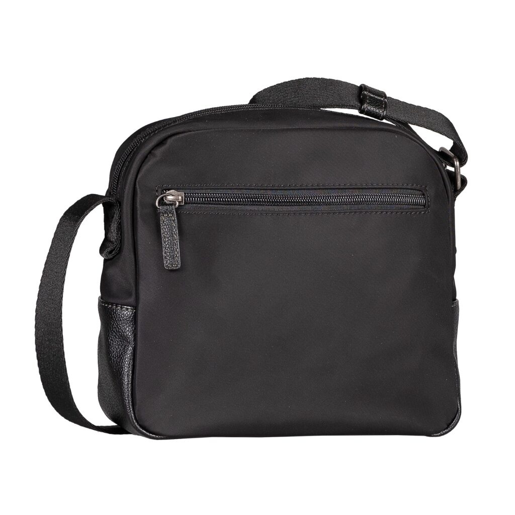 TOM TAILOR Sac à bandoulière »Viene« similicuir finement grainé rencontre nylon léger avec logo fin