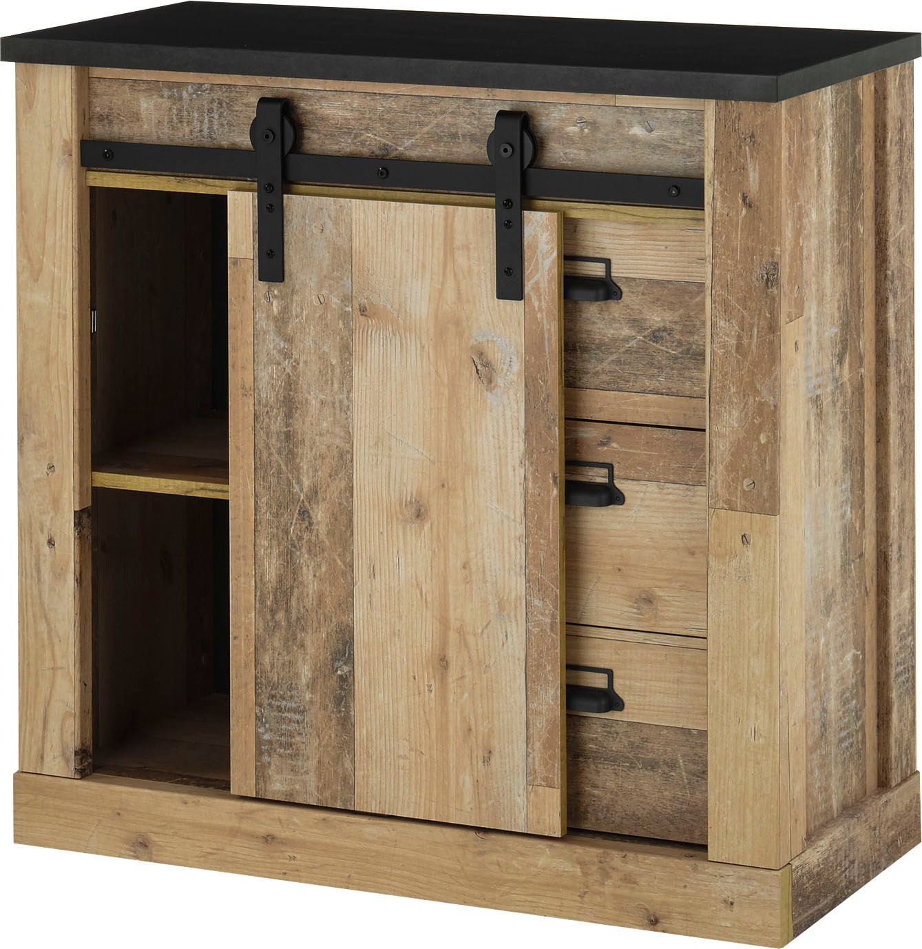 Home affaire Meuble mural »Sherwood, Anbauwand im Industrial-Style, Komplettset, Wohnzimmer-Set« 4 cuis tlg.