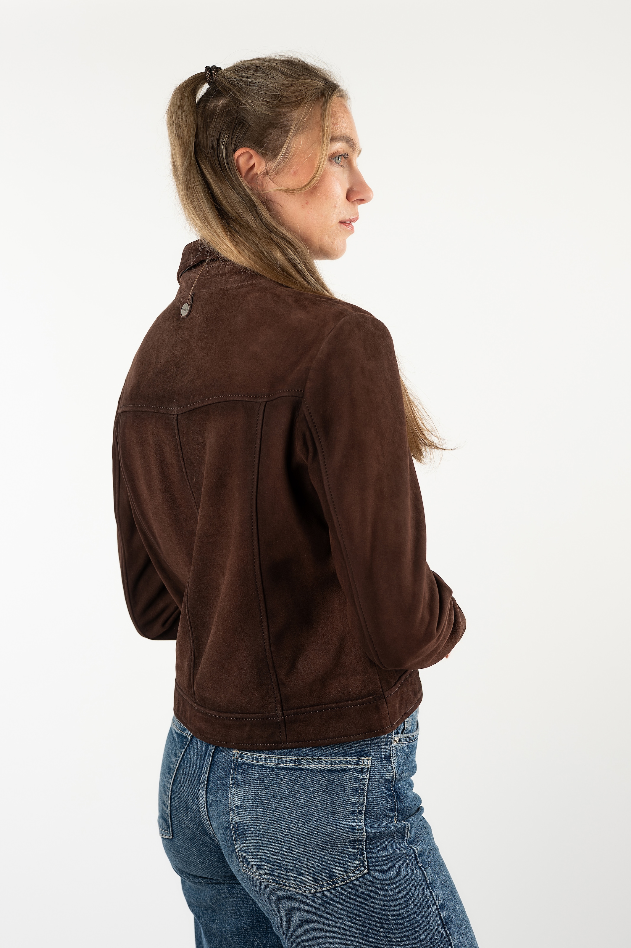 Mauritius Veste en cuir »MWAristea« en daim, col à revers