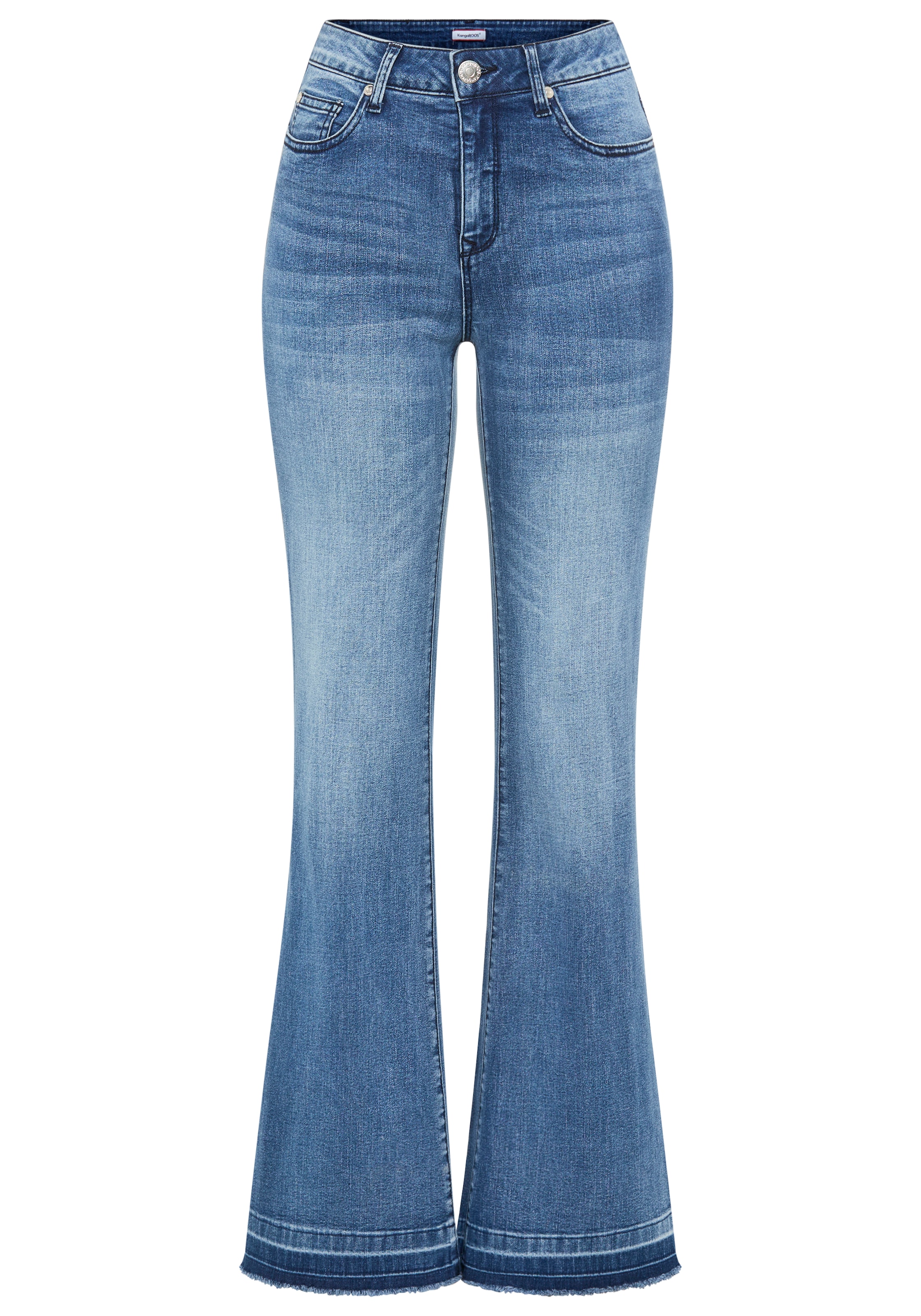 KangaROOS Jeans 7/8 »CULOTTE-JEANS«, gerade Passform,  modische Abriebeffekte,  normale Leibhöhe
