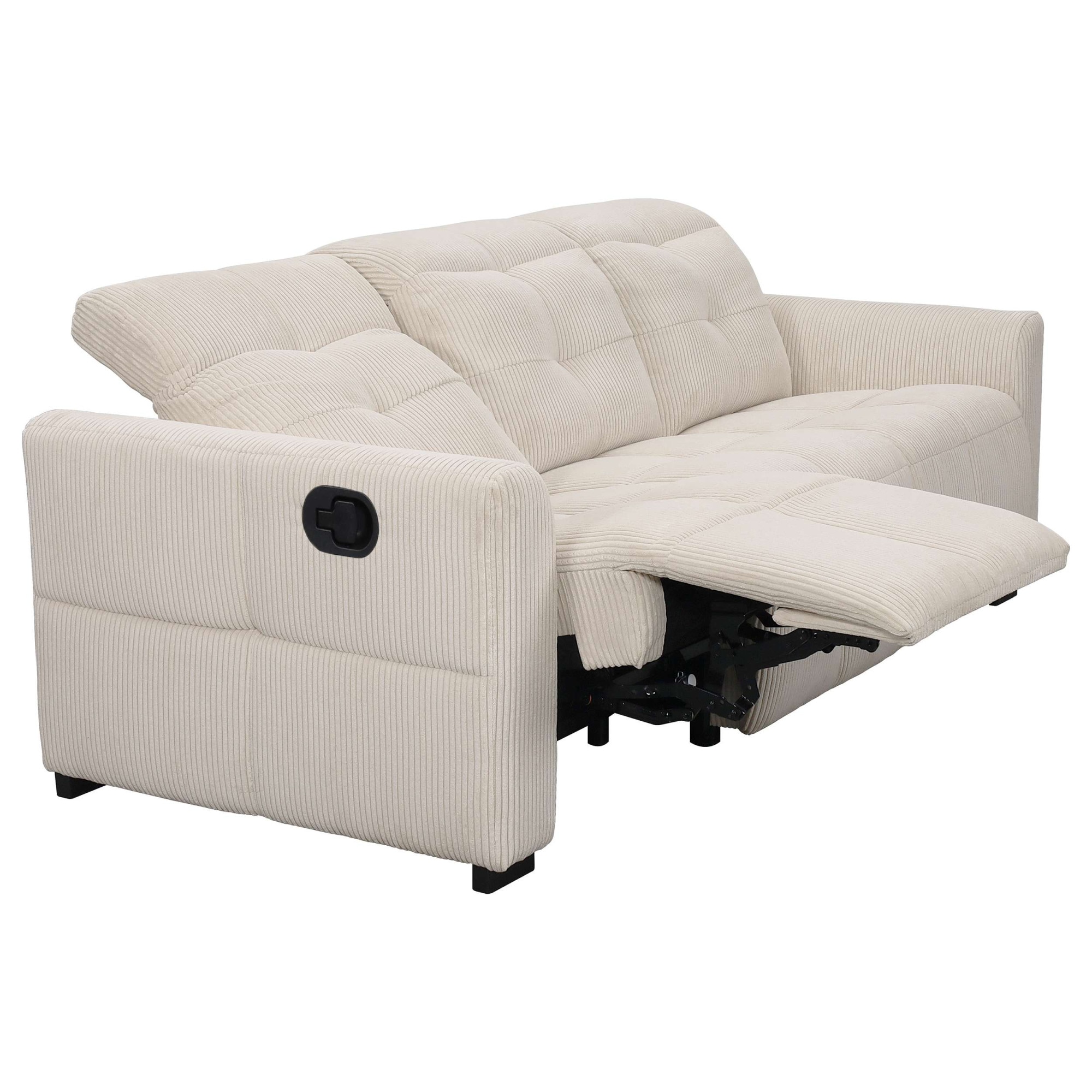 GOODproduct 3-places »CAARLA Cord, Sofa, 224 cm, man. oder elektr. Relaxfunktion (USB-A/C)« avec USB-A et USB-C en version électrique, réglage de la tête