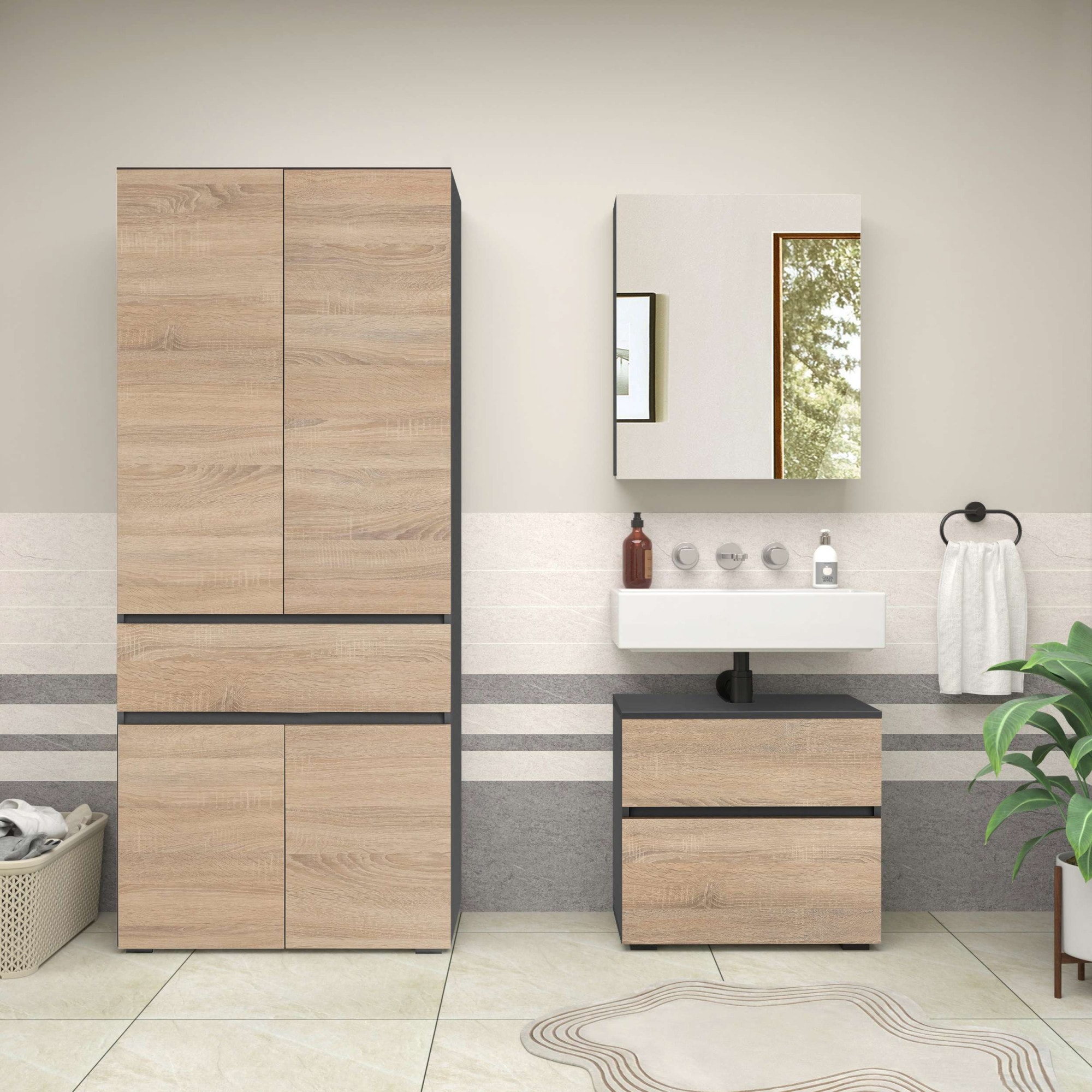 Home affaire Ensemble de meubles de salle de bain »Wisla« Set, 2 cuis tlg.