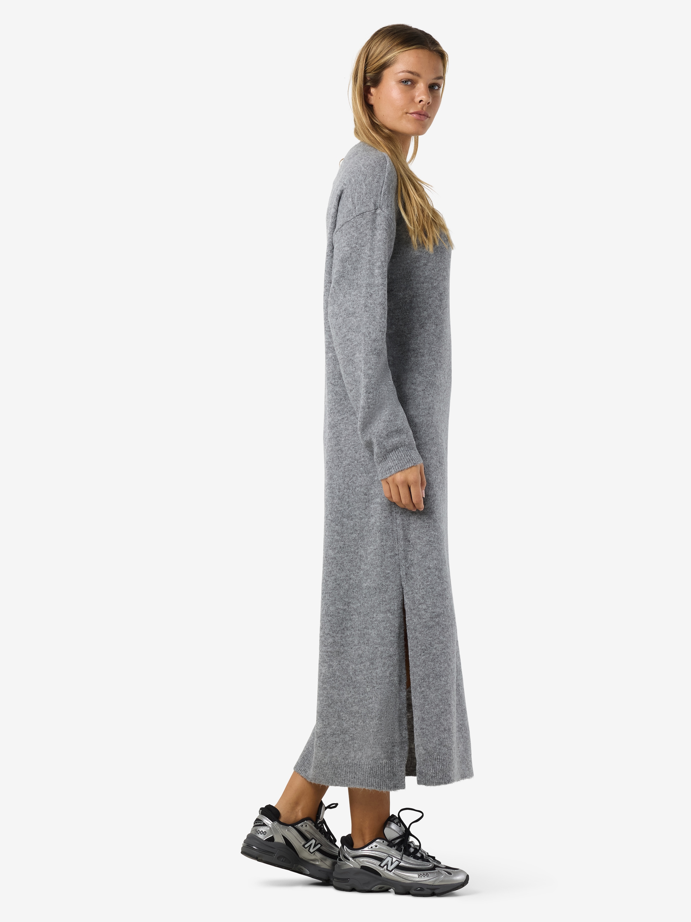 Noisy may Robe en tricot »NMLIZETTE L/S MIDI KNIT DRESS NOOS« Materialmix, regular fit, mit Wolle