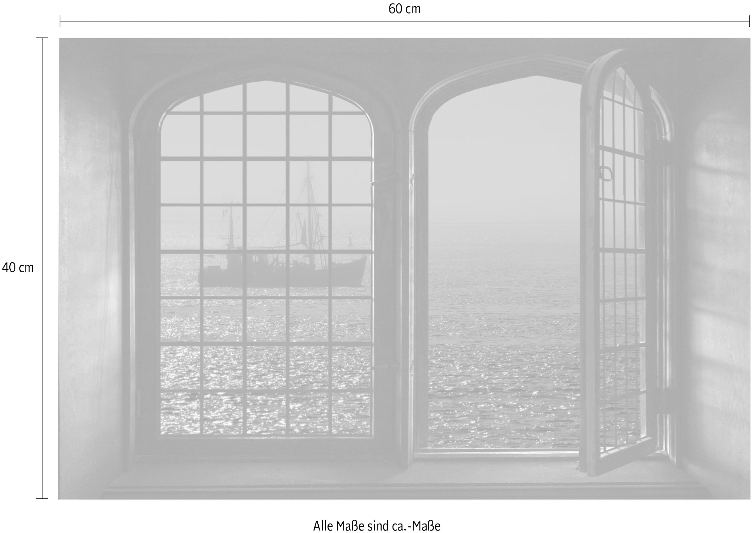 queence Autocollants muraux »Schiff« Wandsticker, Wandbild, selbstklebend, 3D, Fenster