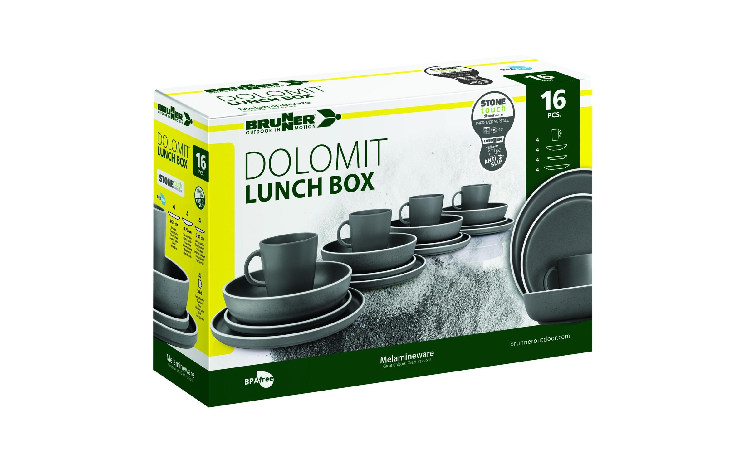 BRUNNER Geschirr-Set »Dolomit Grey 16-teilig«