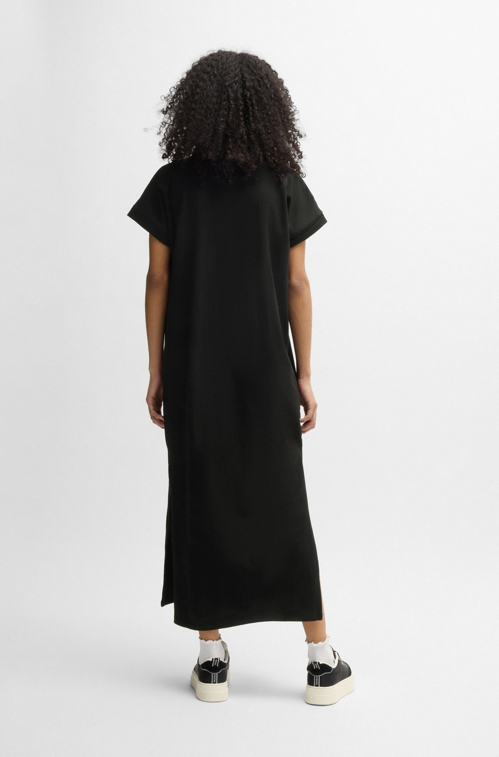 HUGO Blue Jerseykleid »Nalle« Oversized mit Schlitz, mit Logostickerei, Jersey