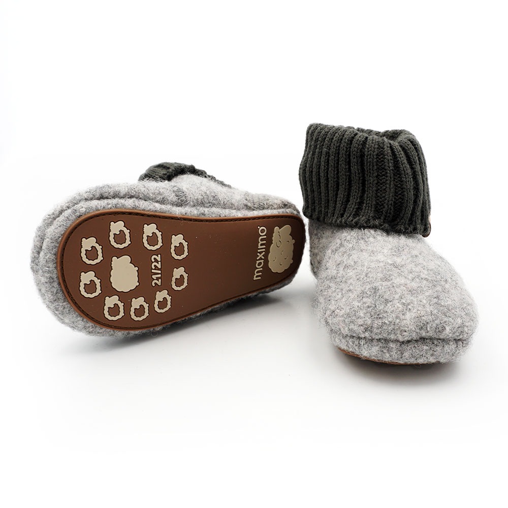 MAXIMO Hüttenschuhe  Wolle, Anti-Rutsch-Sohle, Strickbündchen