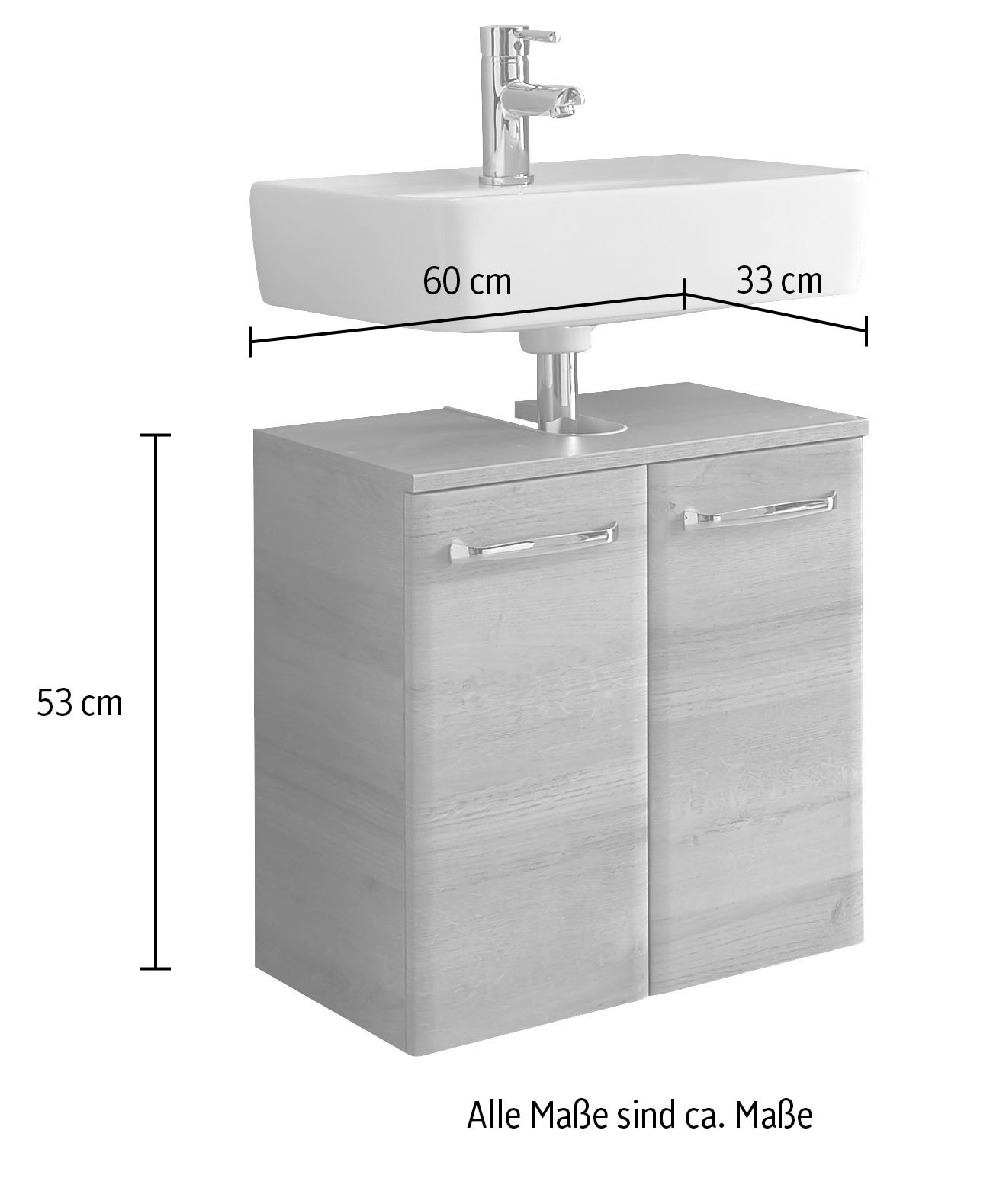 Saphir Armoire sous lavabo »Quickset 318, mit zwei Türen, 60cm breit« 1 cuis tlg.