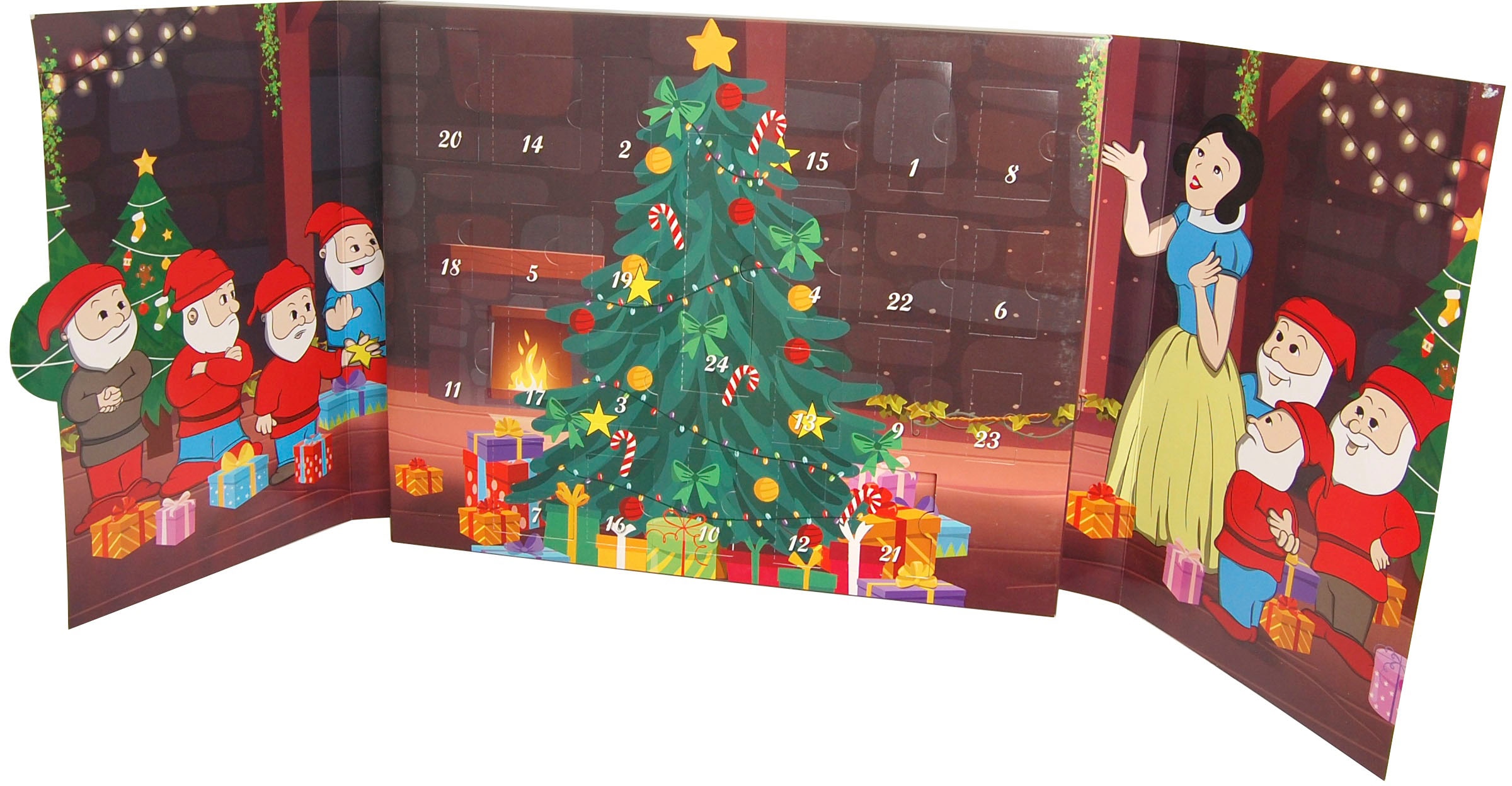 Krebs Glas Lauscha Calendrier de l'Avent »Schneewittchen und die sieben Zwerge, Weihnachtsdeko« pour les adultes mini calendrier de l'Avent conte de fées avec décoration de sapin