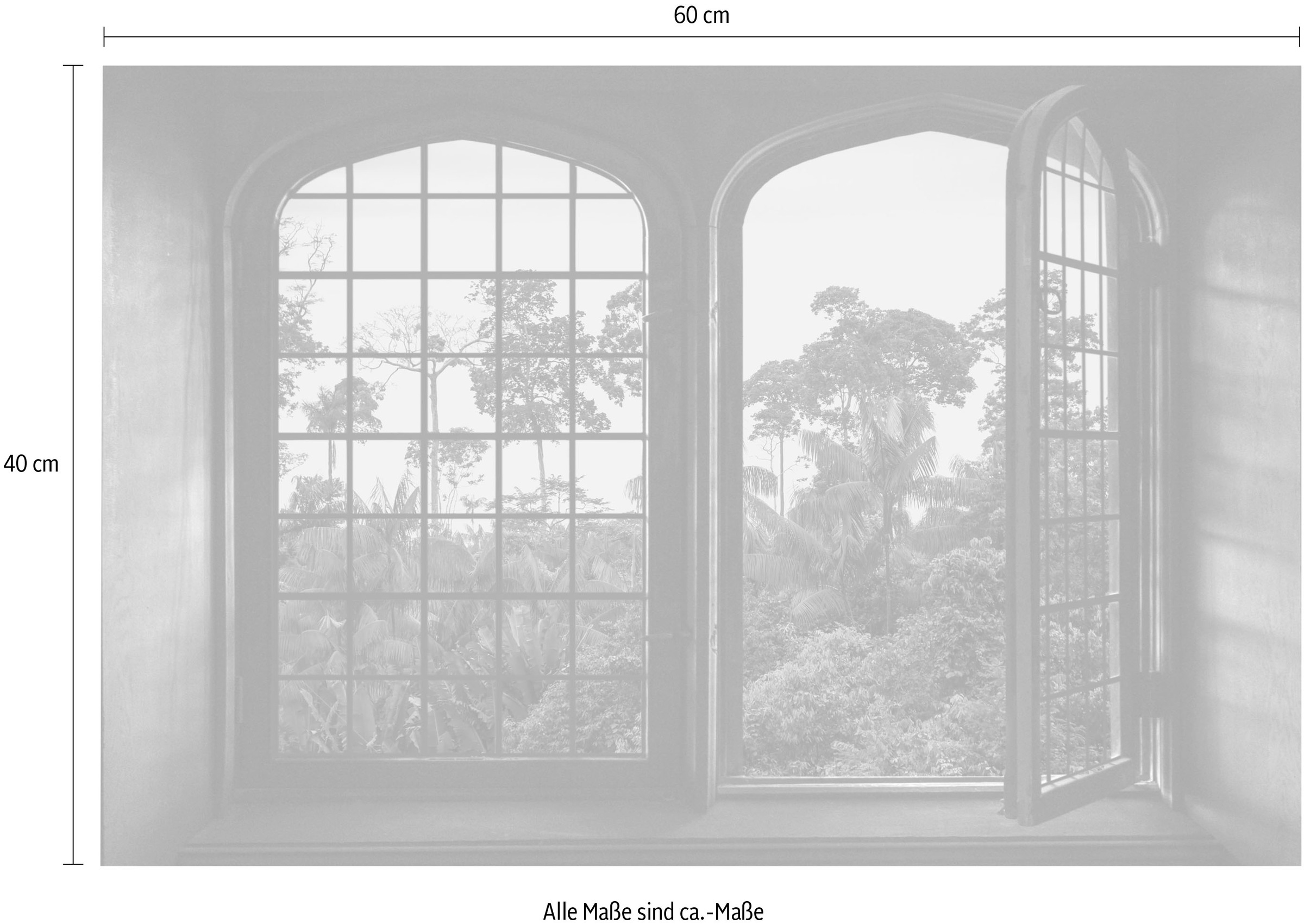 queence Wandsticker »Urwald« Wandsticker, Wandbild, selbstklebend, 3D, Fenster