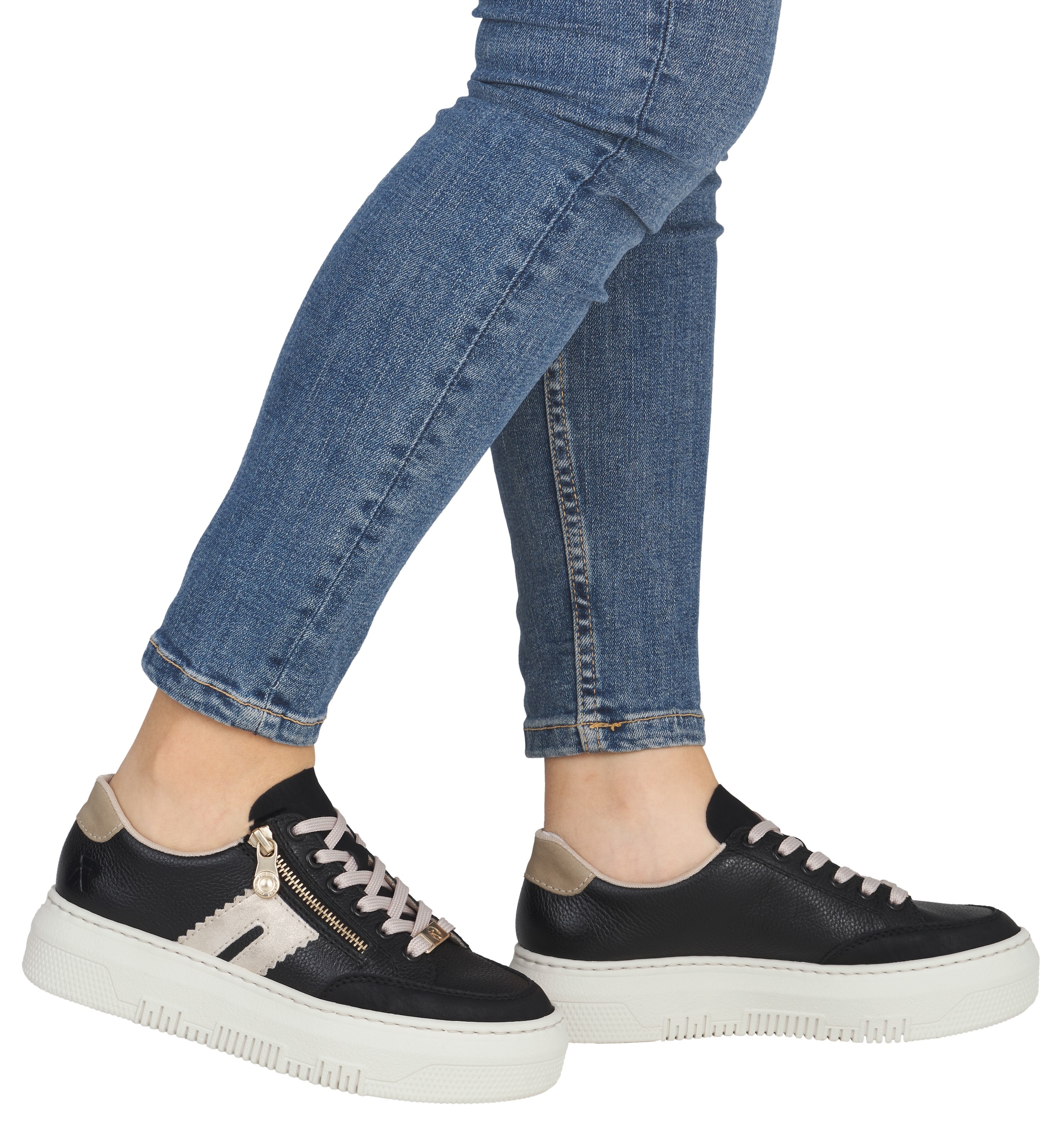 Rieker Baskets à plateforme  Schnürschuh, Halbschuh, Freizeitschuh mit seitlichem Reissverschluss