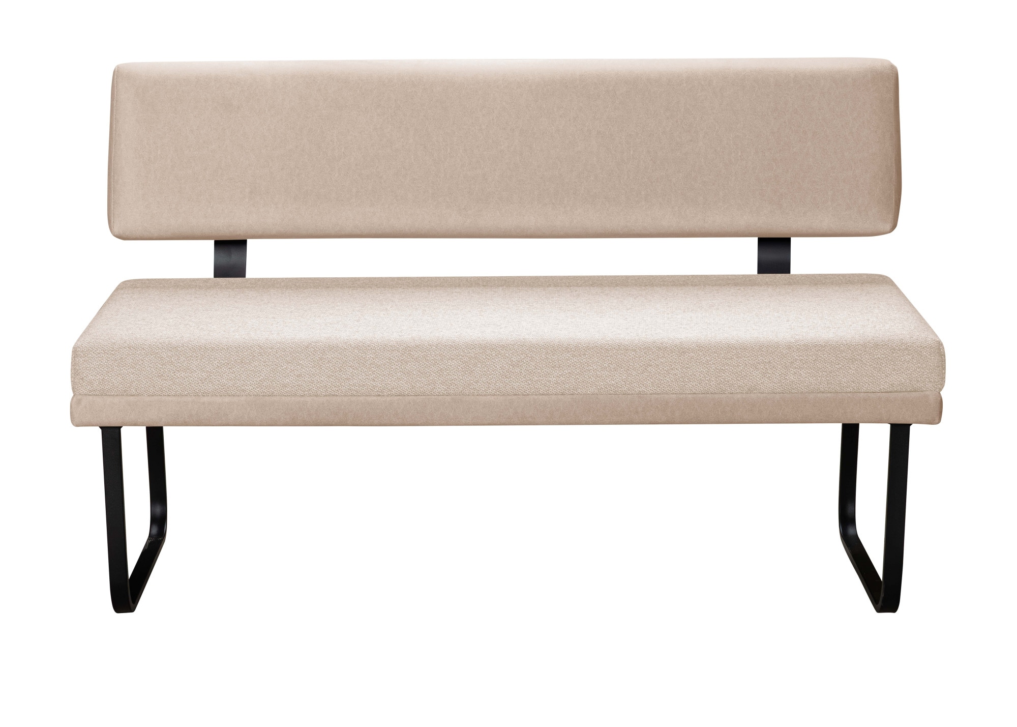 GOODproduct Banc »Gabi Esszimmerbank, Bank, Küchenbank, Polsterbank« Gestell aus matt-schwarzem Flachmetall, stabil, 2-Stoff-Design