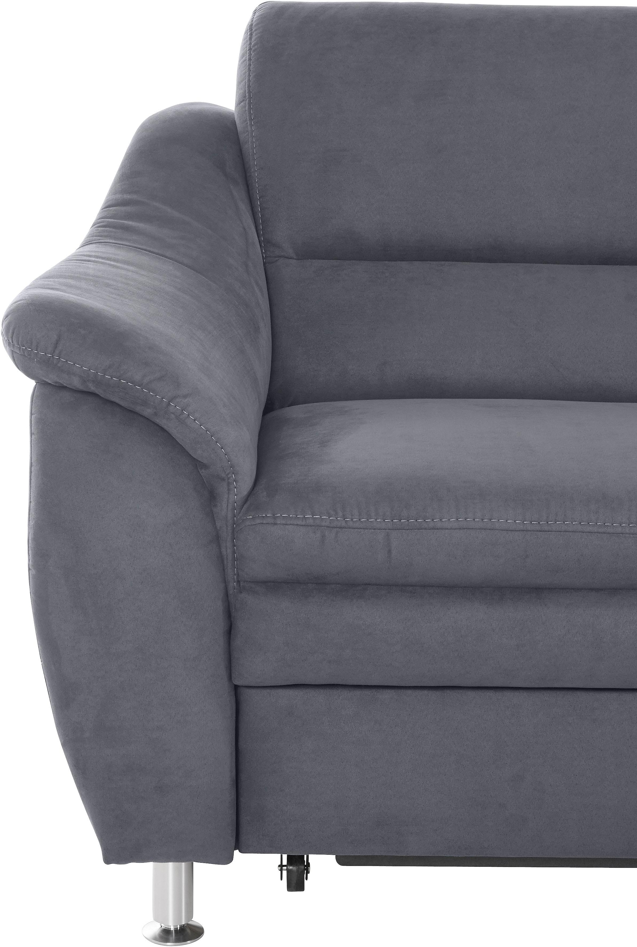 PLACES OF STYLE Ecksofa »Cardoso L-Form« Federkern, wahlweise mit Bett, Schubkasten