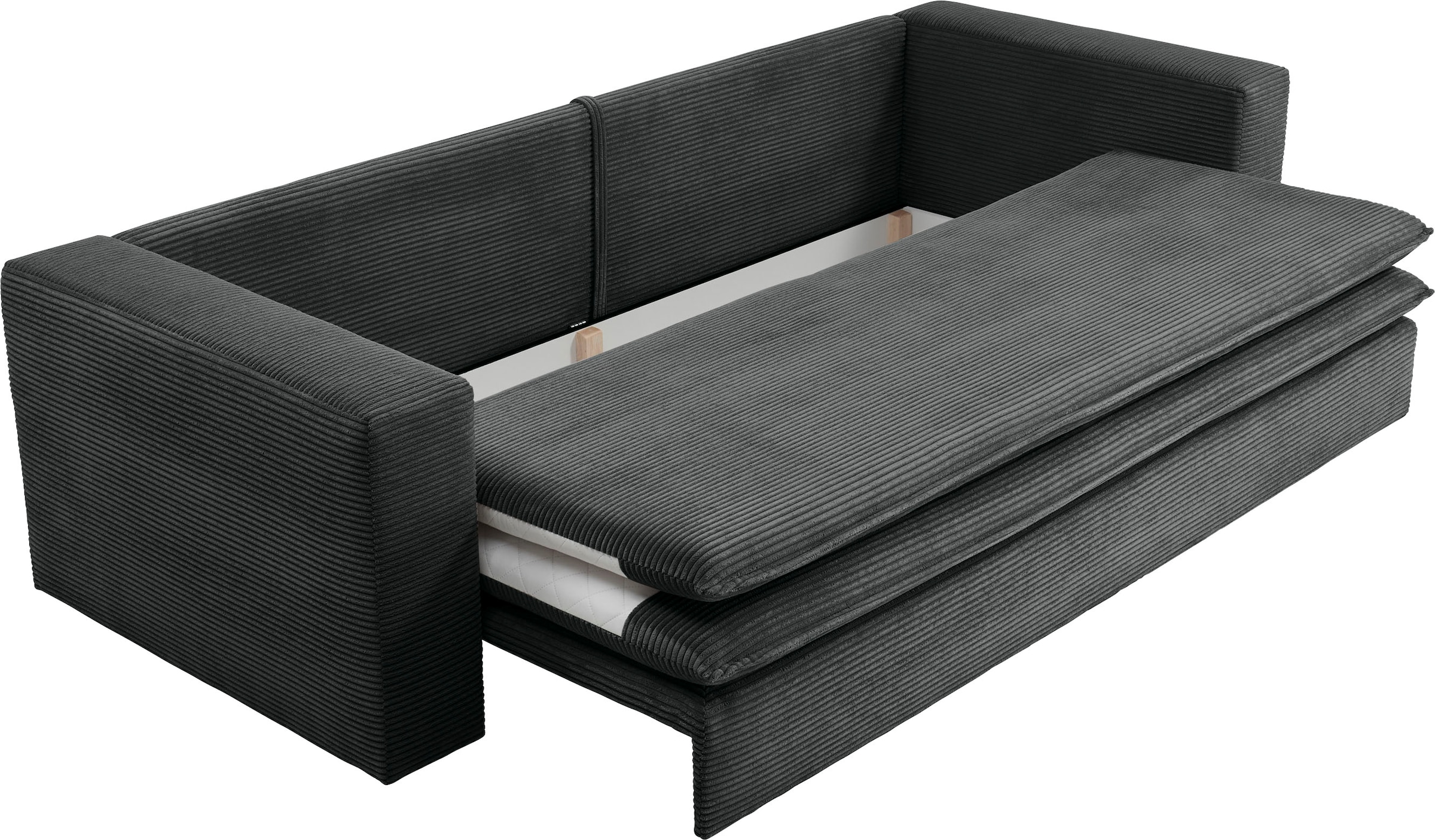 Home affaire Sitzgruppe »PIAGGE« 2 Stk. tlg. 3-Sitzer-Sofa mit Bettfunktion und Loveseat-Hocker im Set