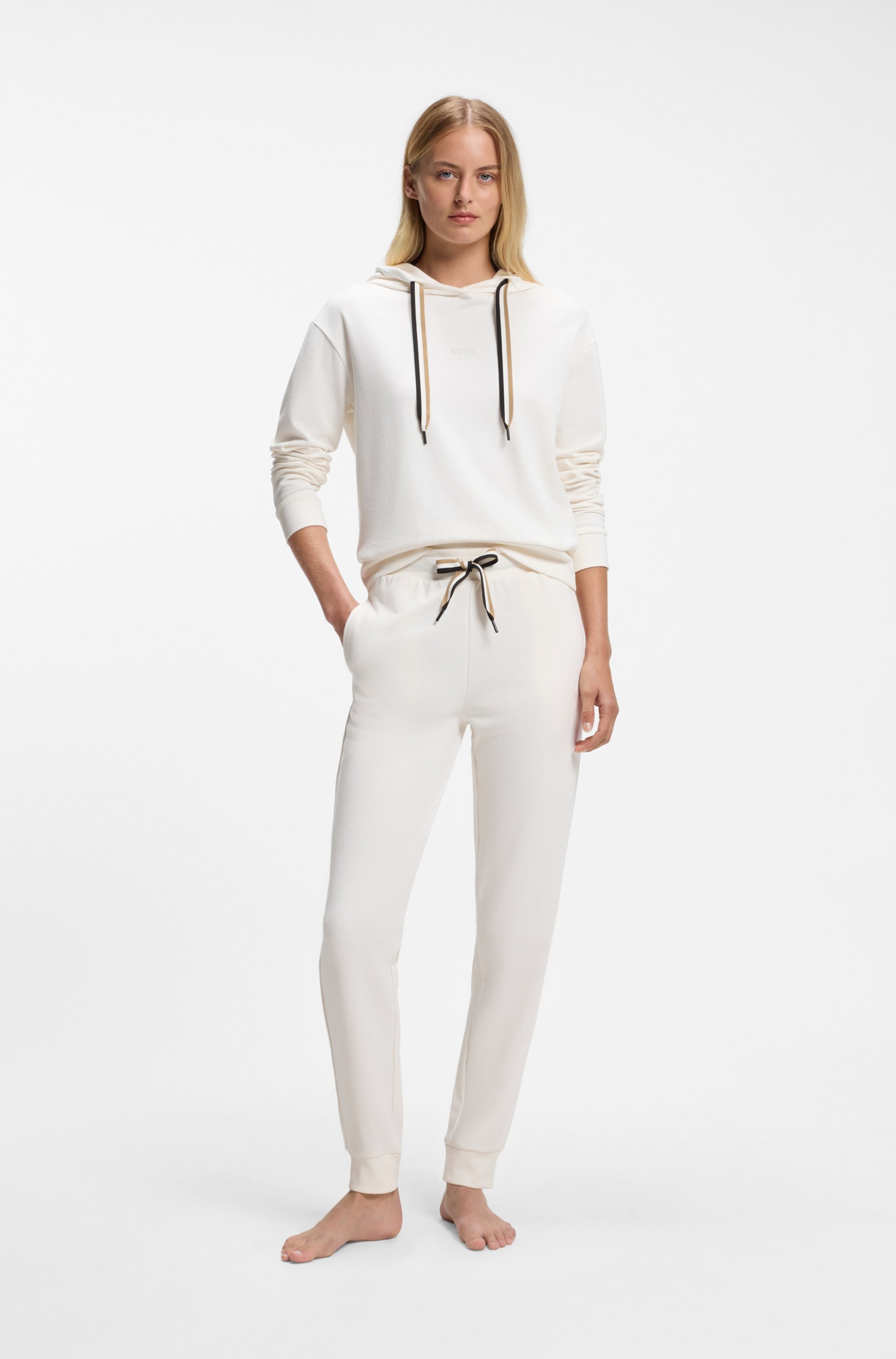 BOSS Pantalon de détente »CP Stripe_Pants Cuff«  avec cordon de couleur contrastante
