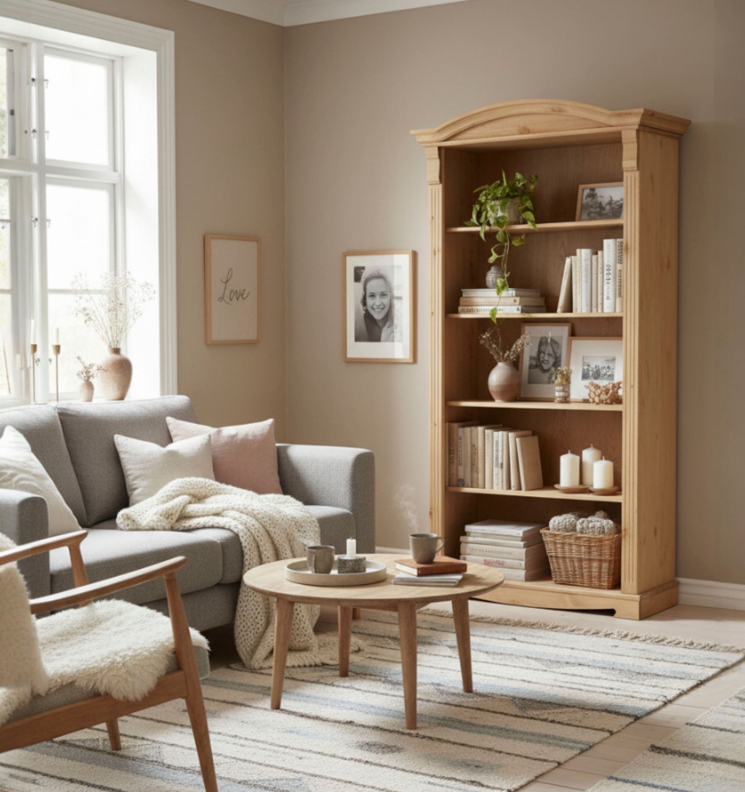 GOODproduct Étagère sur pied »Anna, Regal, Aktenregal, Bücherregal« B/T/H: 96/37/188 cm,  aus massiver Kiefer, Breite 96 cm, mit schönen Details und Fräsungen