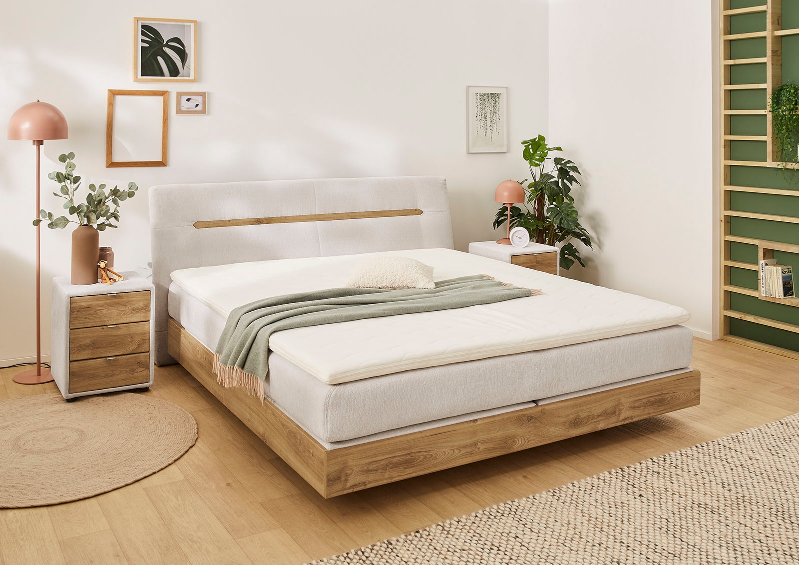 Jockenhöfer Gruppe Lit boxspring »HETTY inkl. 7-Zonen-TTFK-Matratze H3/H4« aspect flottant, matelas 7 zones, surmatelas, plusieurs degrés de fermeté au choix